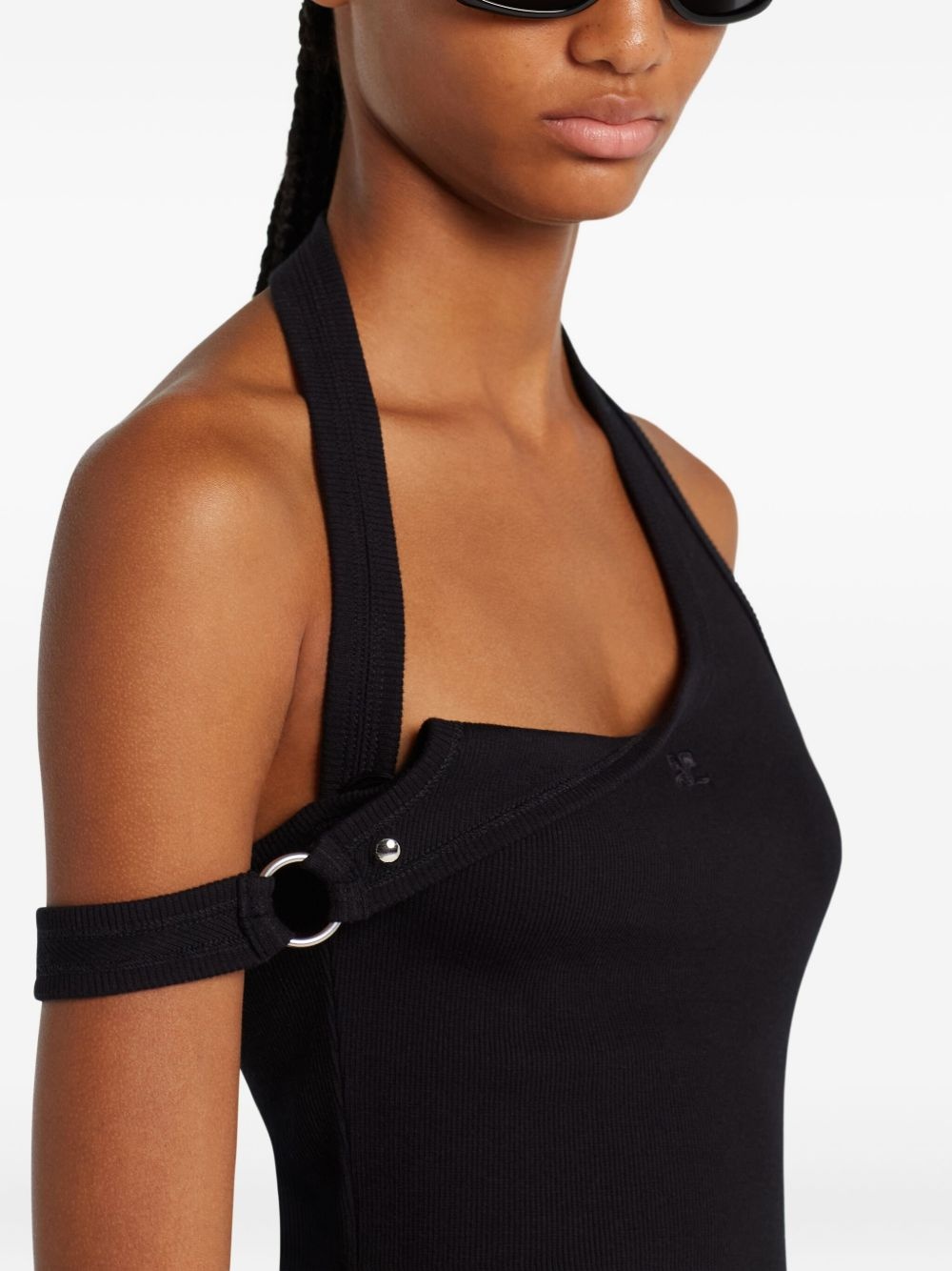 asymmetric strap tank top - 5