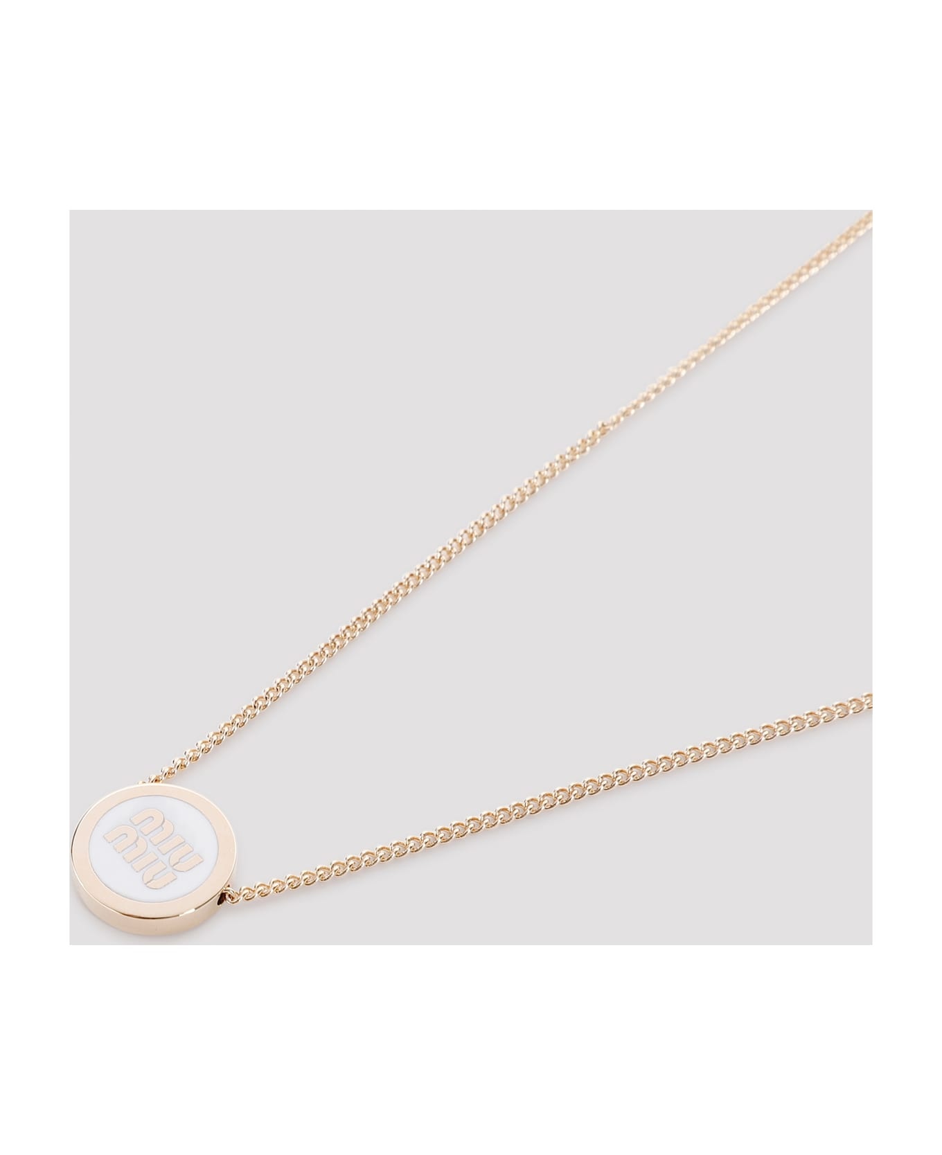 ネックレス・ペンダント Miu Miu Black Enamel And Golden Brass Necklace Buy Miu Miu Black Logo-embellished Pendant Necklace in Gold