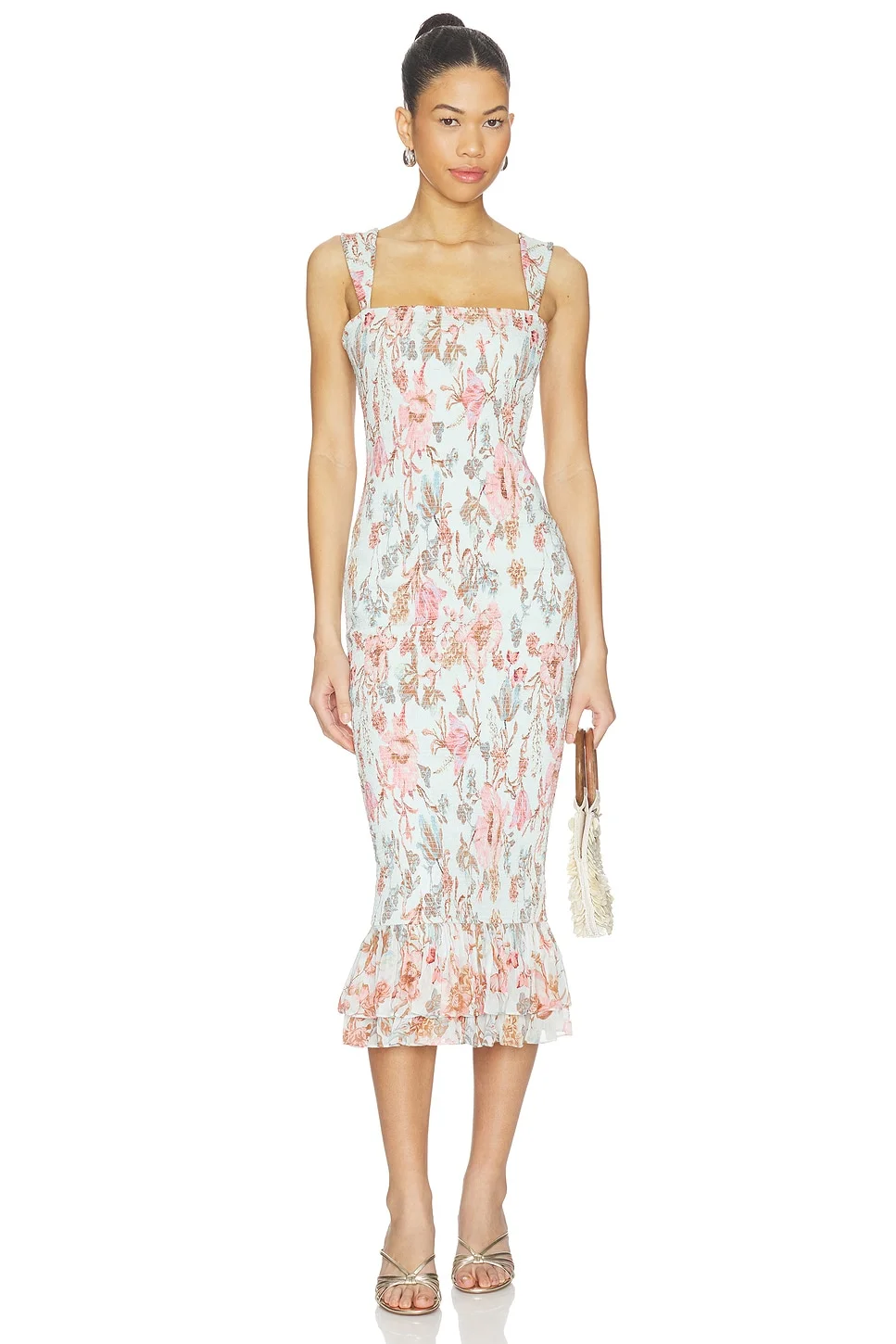 Smocked Midi Dress - 1