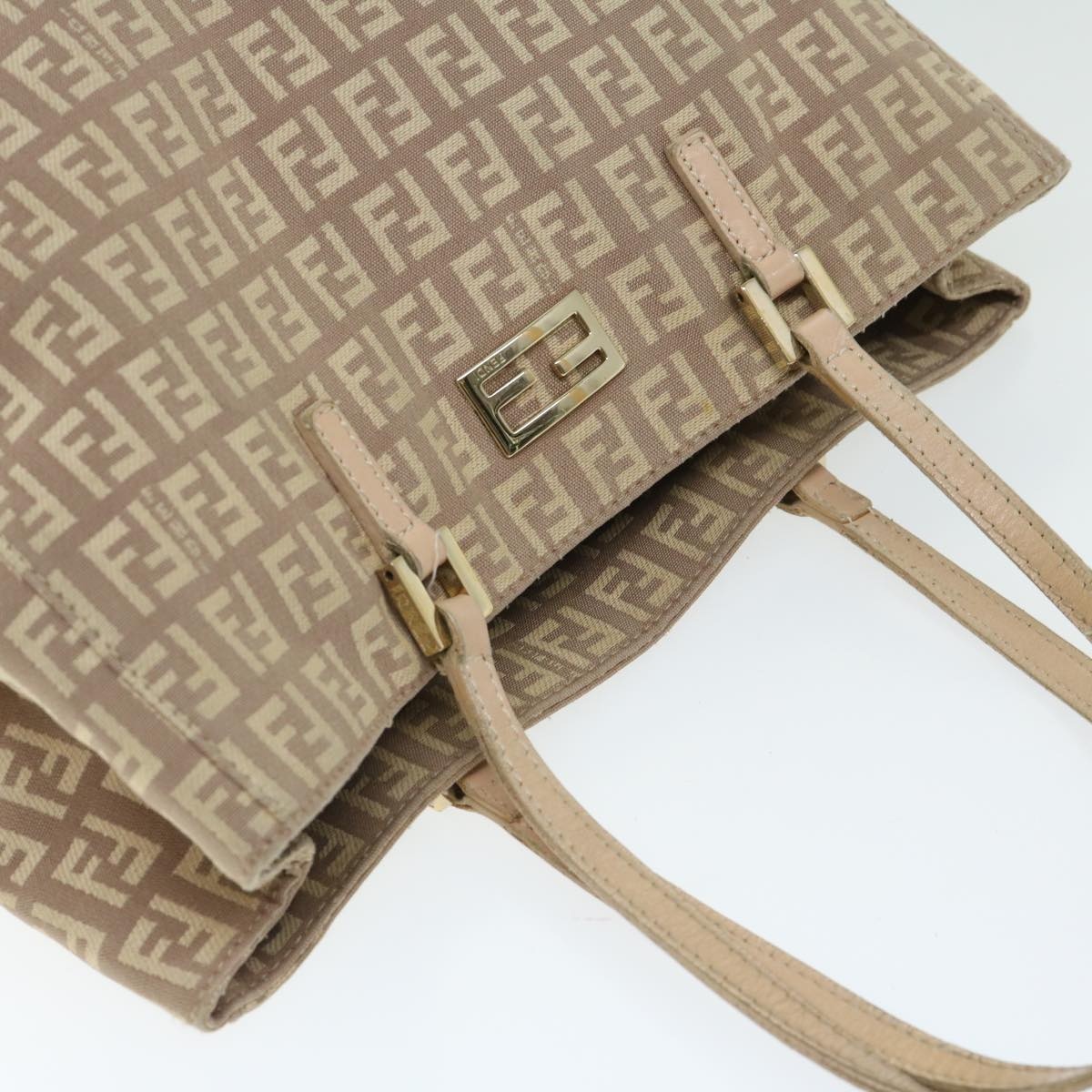 FENDI Zucchino Canvas Hand Bag Pink - 6