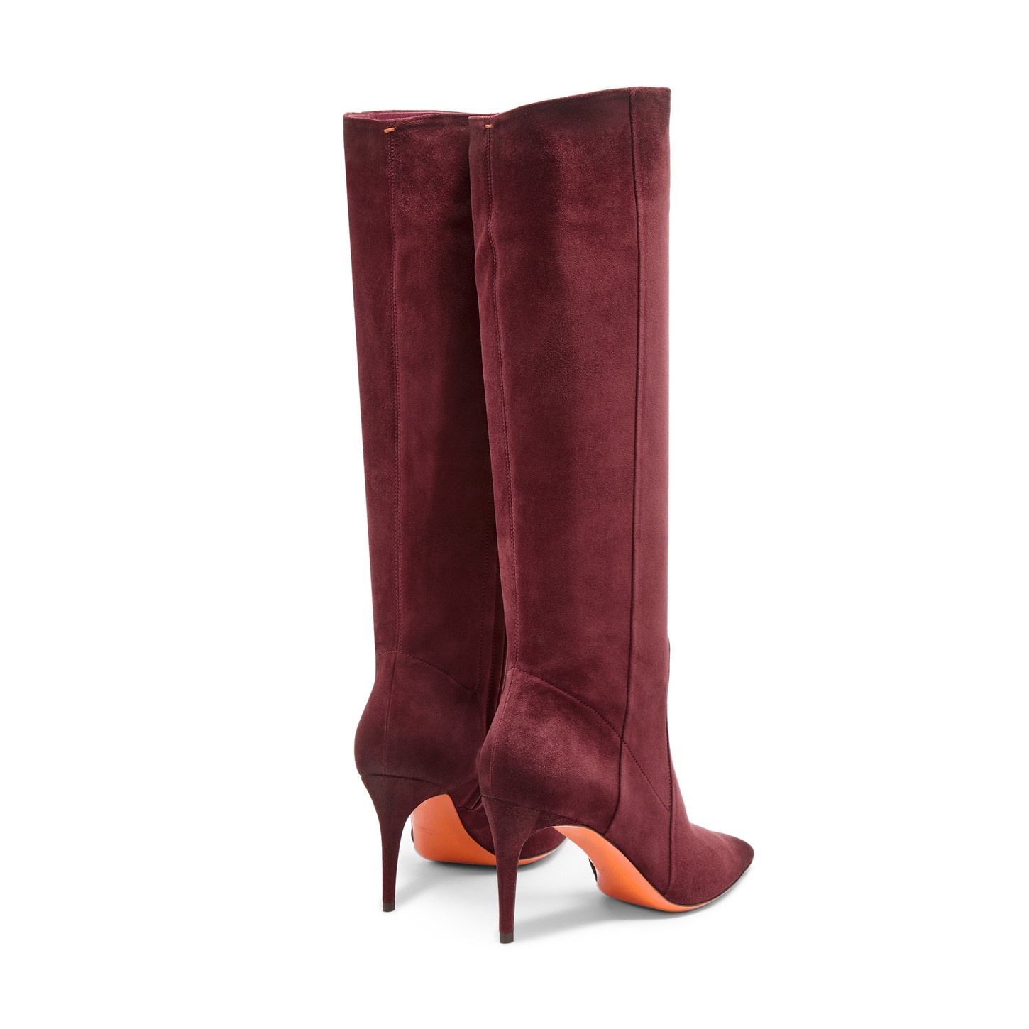 Women's burgundy suede high-heel boot - 4