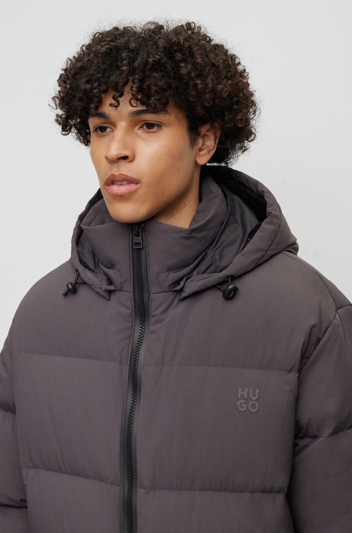 WATER-REPELLENT DOWN JACKET WITH DETACHABLE HOOD - 5