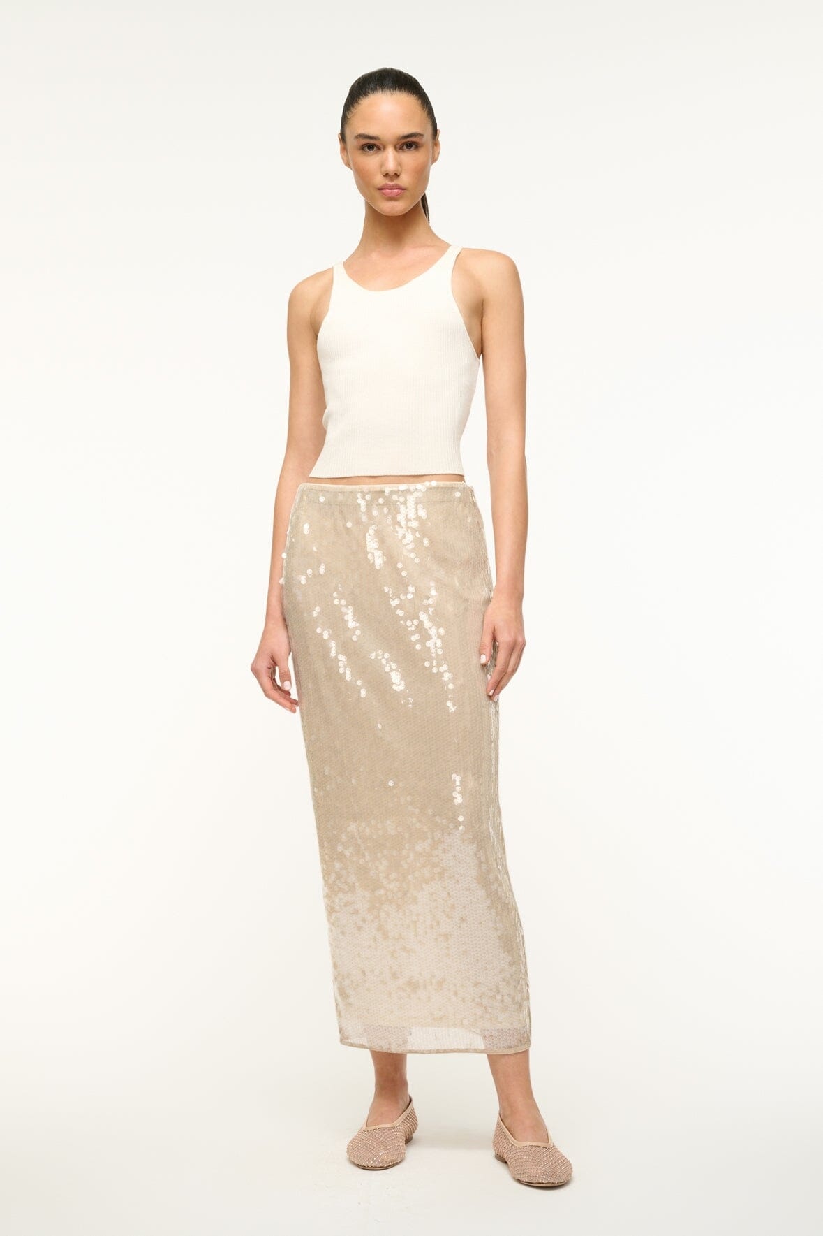 STAUD CASEY SKIRT MOON - 2