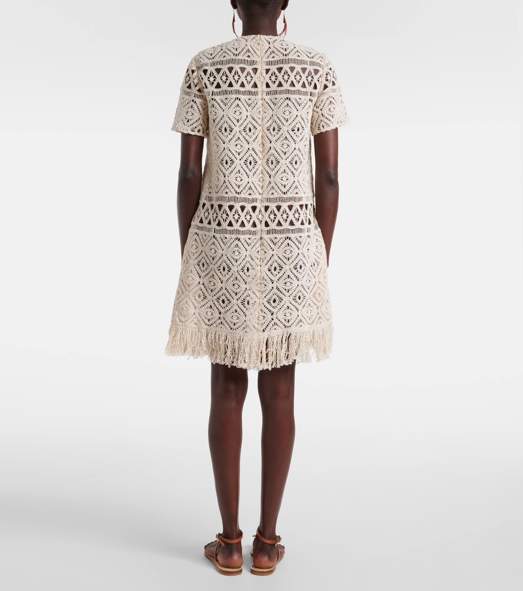 Lacey macramé cotton minidress - 3