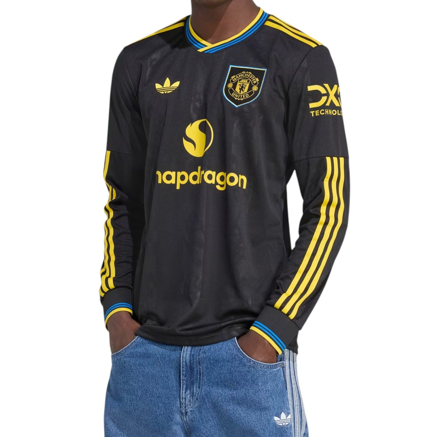 adidas Manchester United 2025/2026 Long Sleeve Third Jersey 'Black' KD4226 - 3