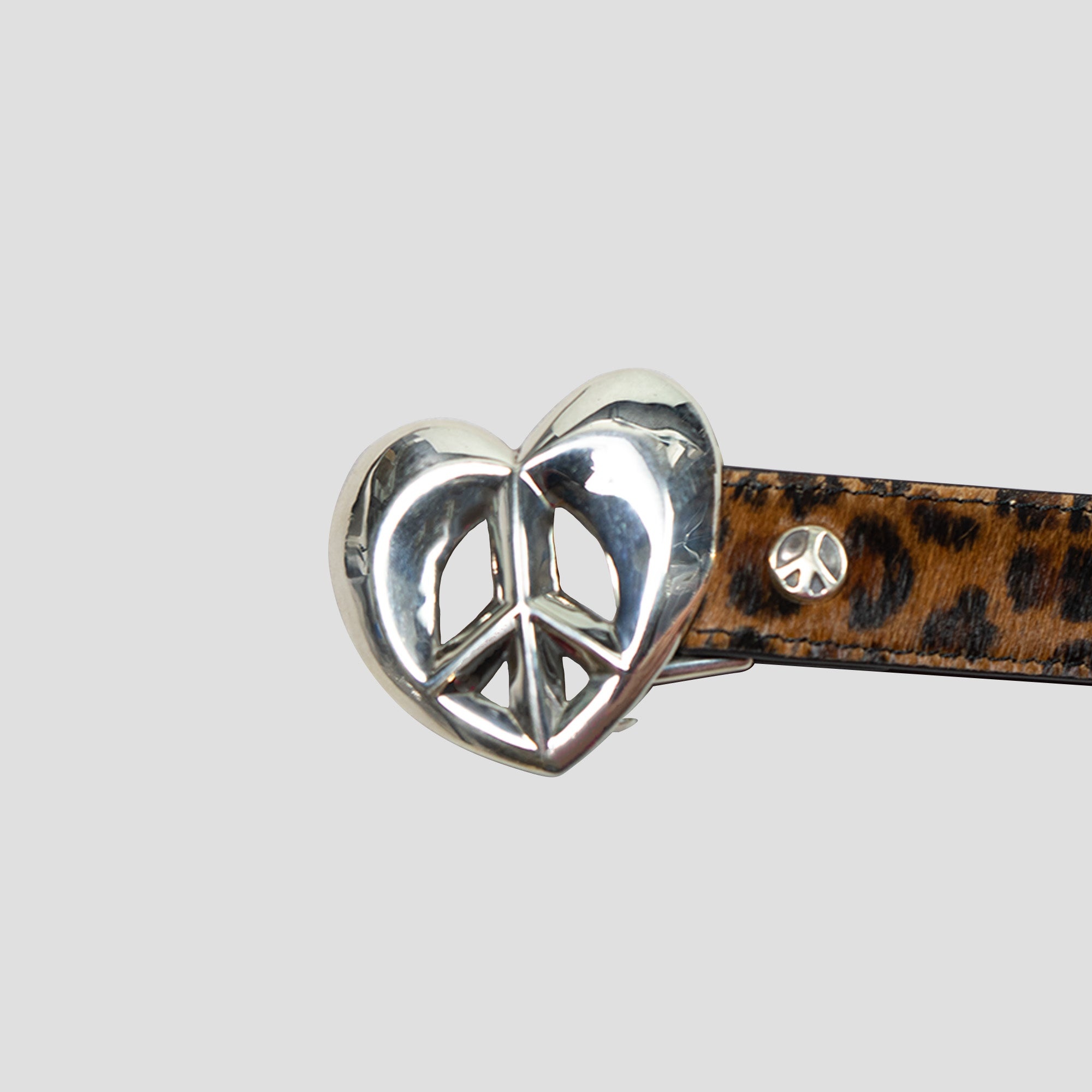 LEOPARD HAIR BELT W/ HEART BUCKLE - 2