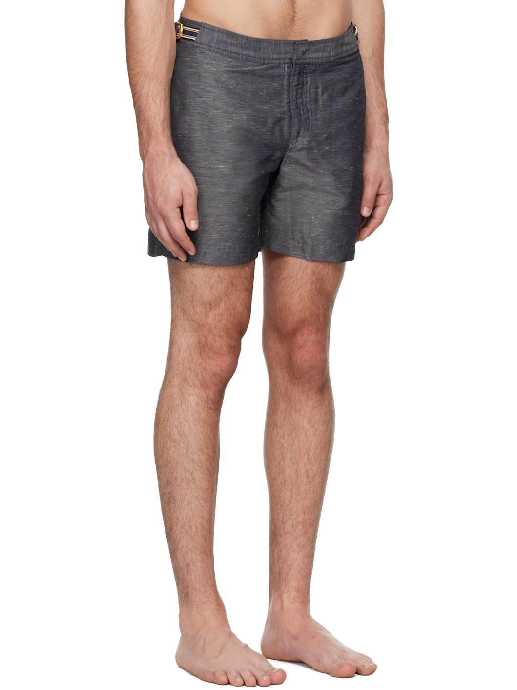 Gray Bulldog Linen Swim Shorts - 2