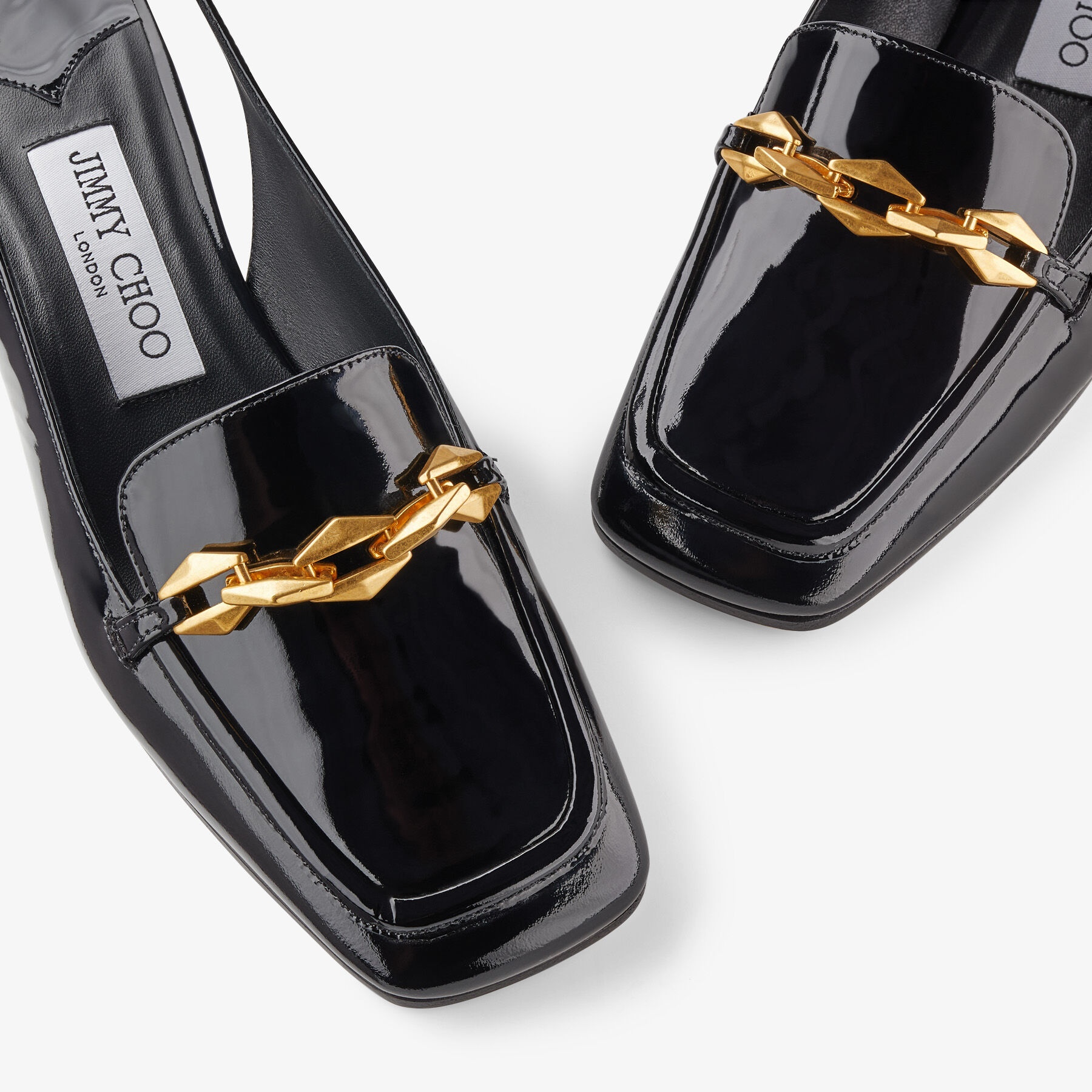 Jimmy Choo Black Soft Patent Leather Loafers JIMMY CHOO x Eric Haze Curated by Poggy Beige Black Leather  main image 4