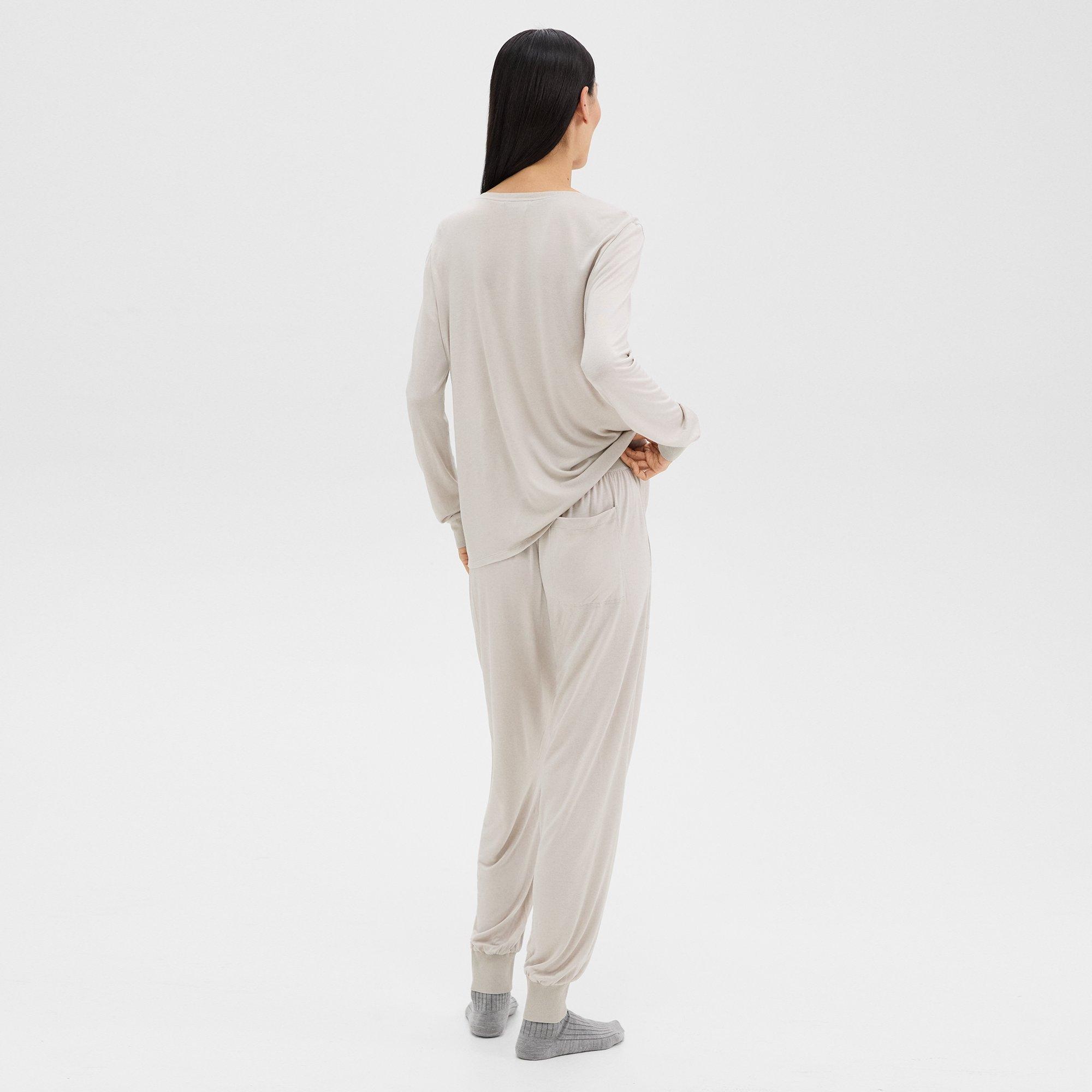 Ribbed Cuff Jogger in Silk-Modal - 4