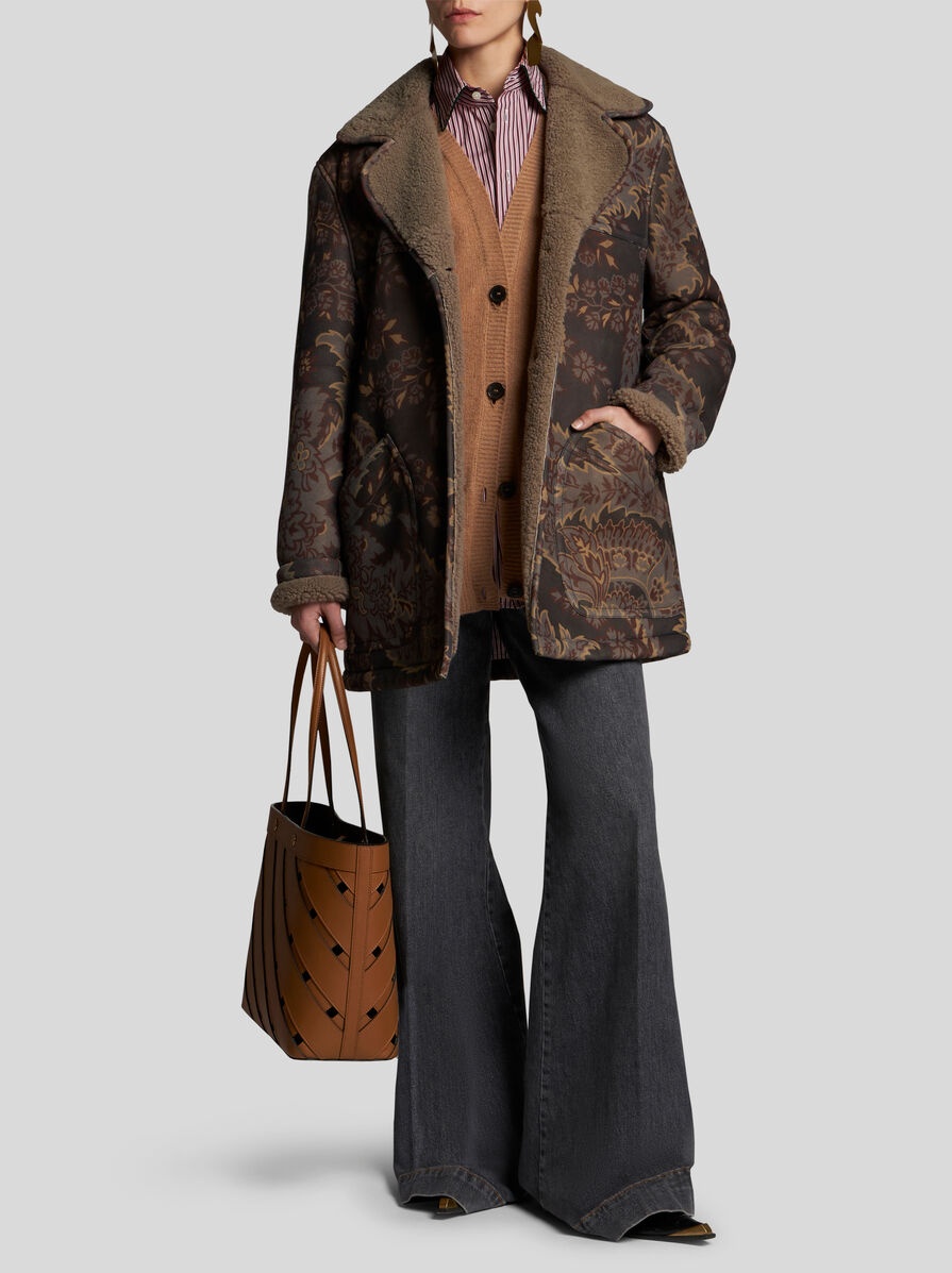 PRINTED SHEARLING JACKET - 4