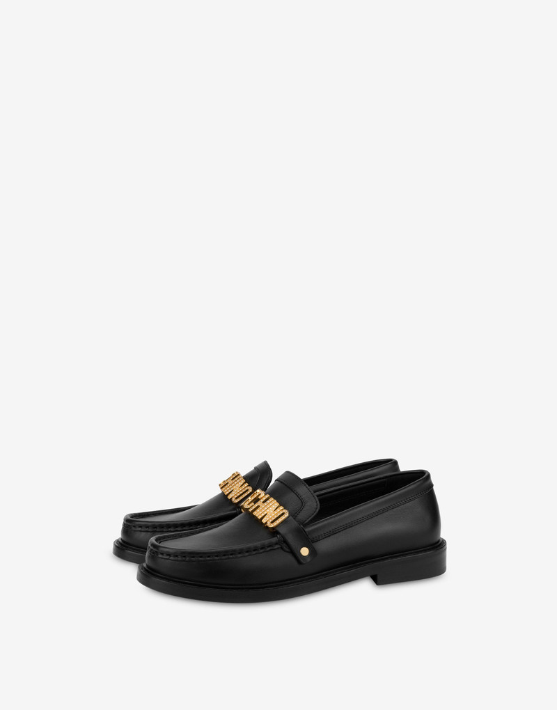 CALFSKIN JEWEL LOGO LOAFERS 1