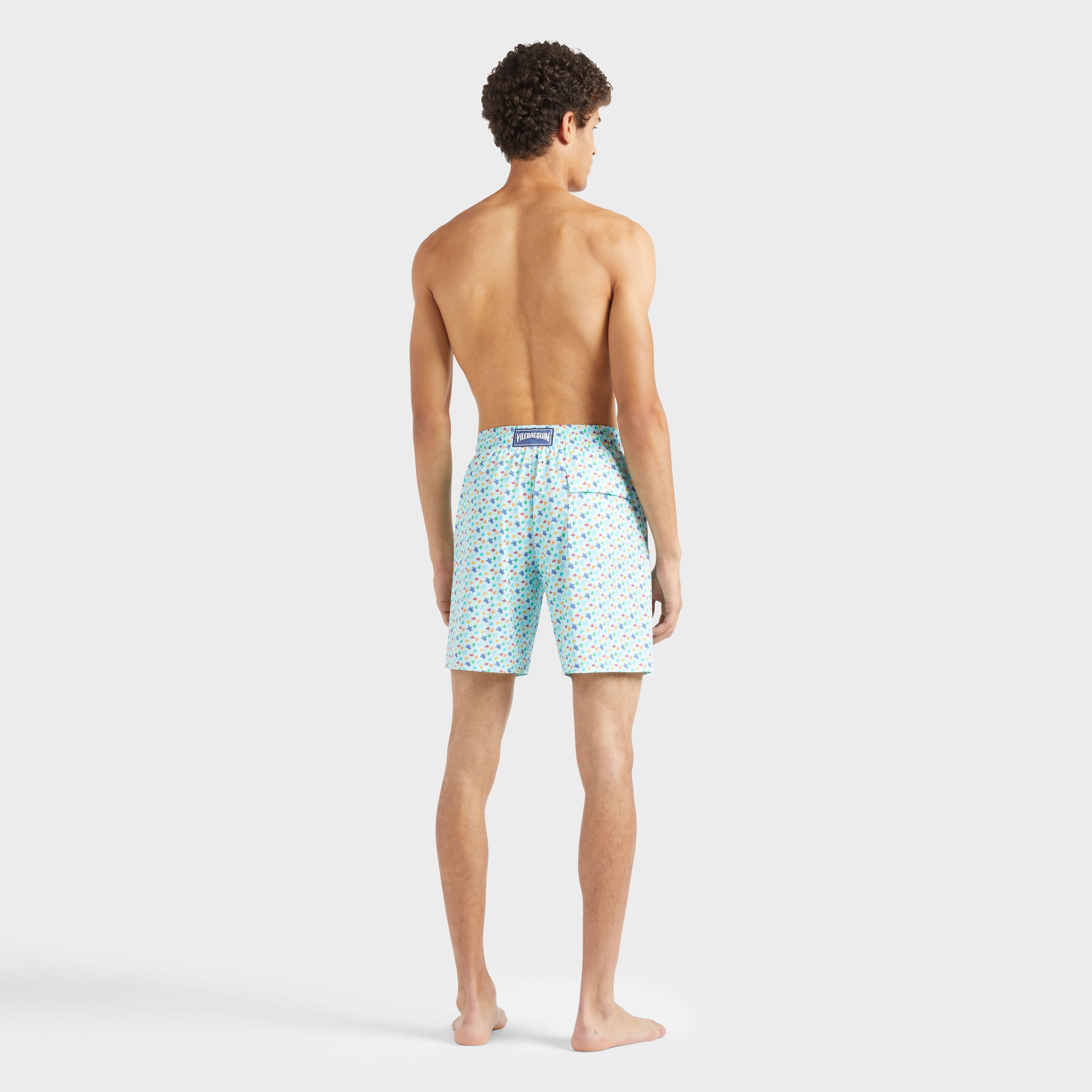 Men Long Stretch Swim Trunks Micro Ronde Des Tortues Rainbow - 4