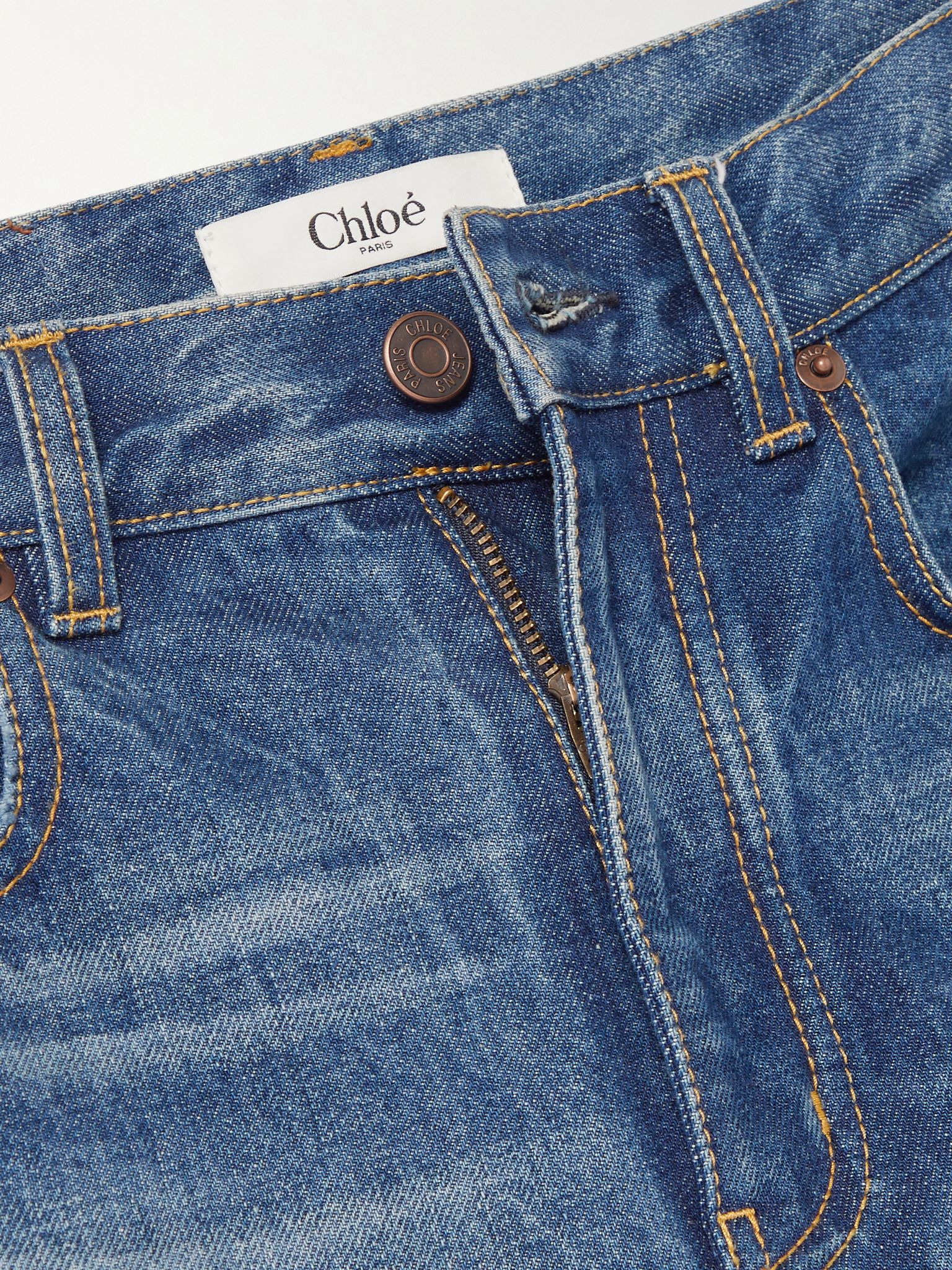 High-rise slim-leg organic jeans Dark denim - 6