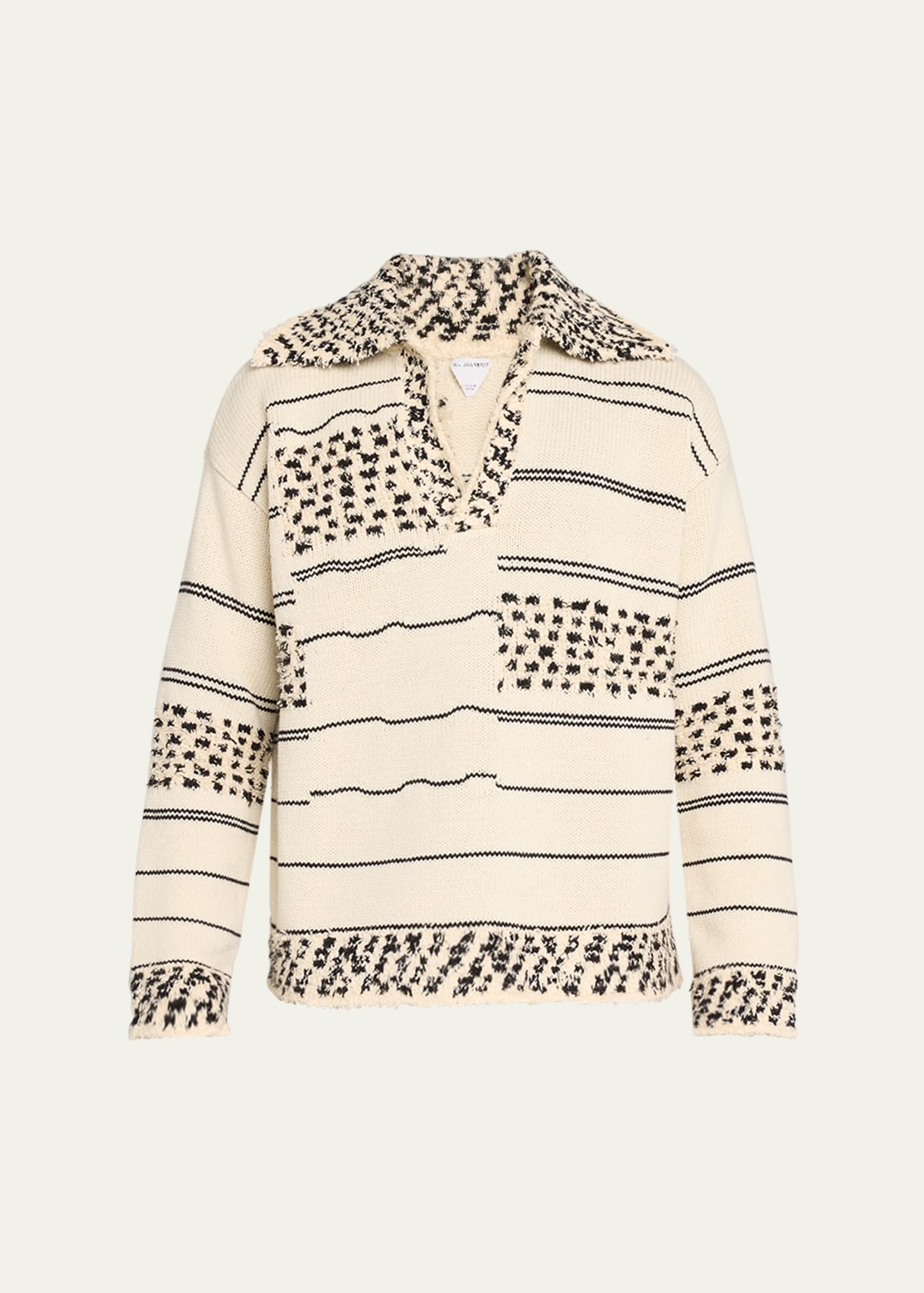 Men's Textured Stripe Knit Sweater - 1