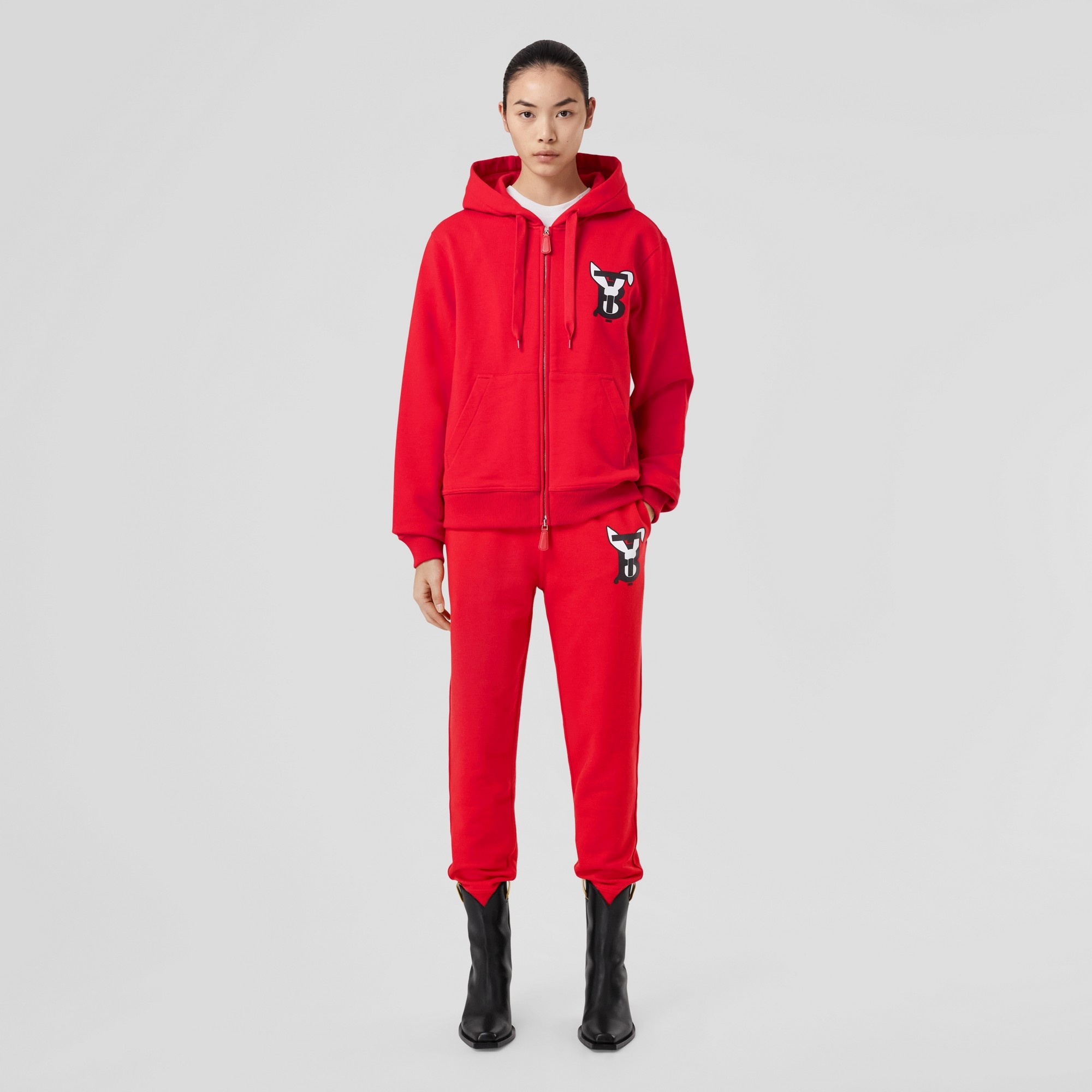 Rabbit Print Cotton Jogging Pants - 4