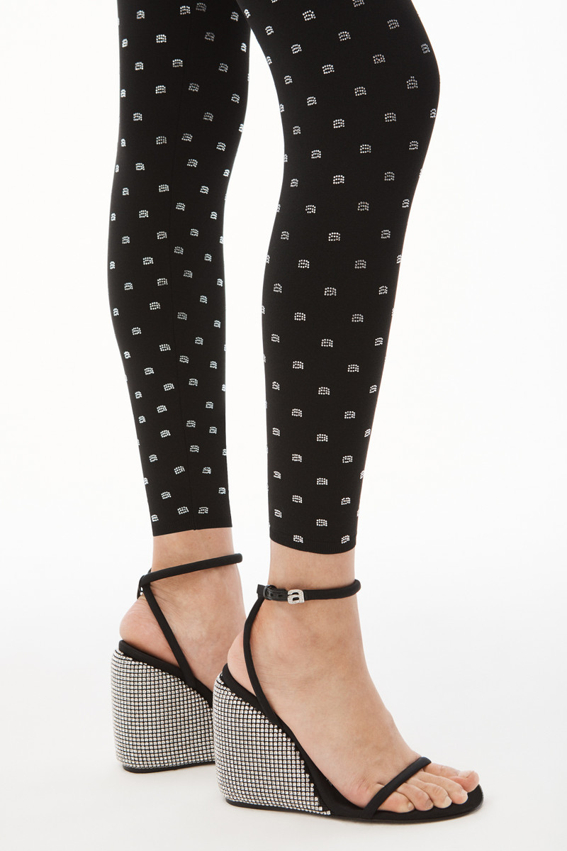 hotfix logo legging in crystal nylon 6