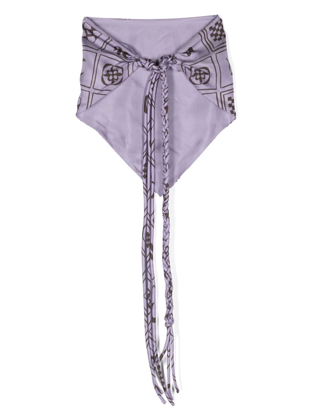 geometric braided-detail scarf - 1