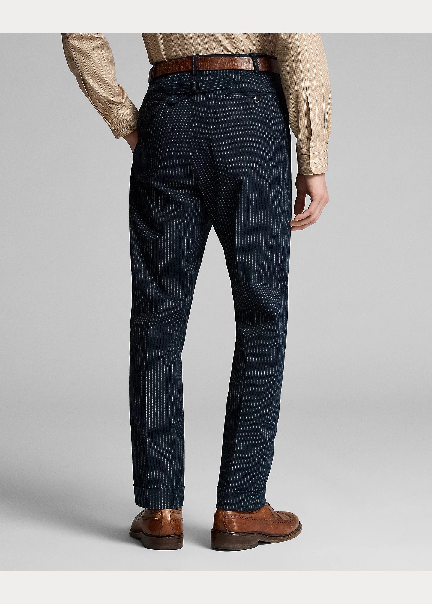 Slim Pinstripe Herringbone Suit Trouser - 4
