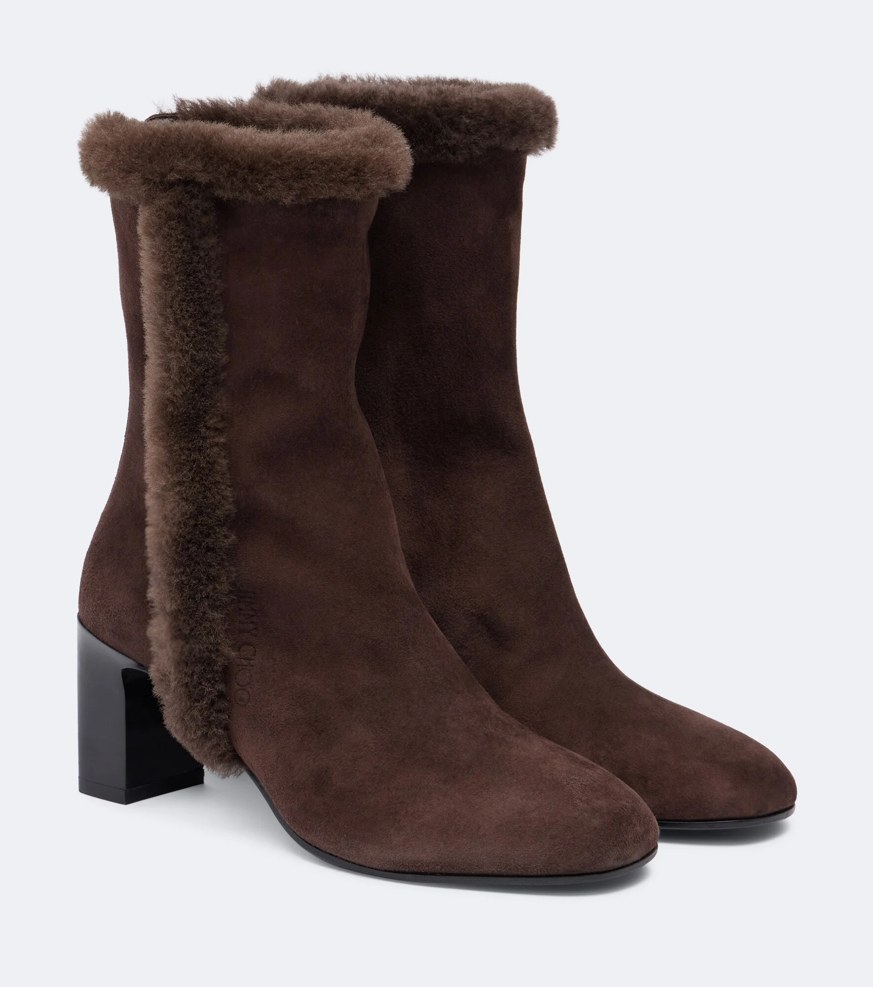 Daze shearling-trimmed suede ankle boots - 1