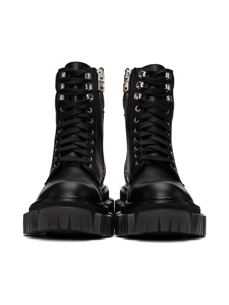 Black Crepe Lug Combat Boots 2