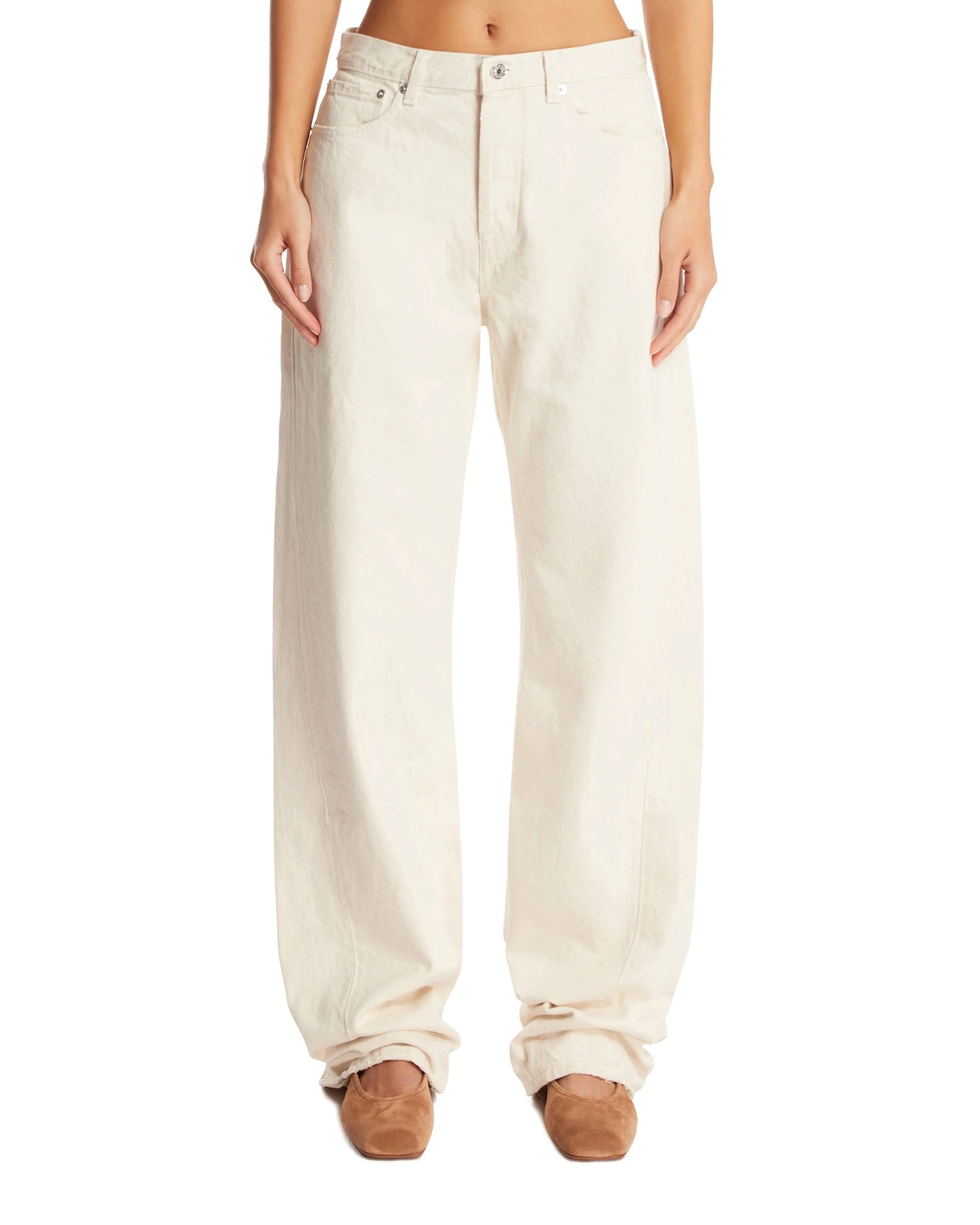 Beige Extra Long Jeans - 1