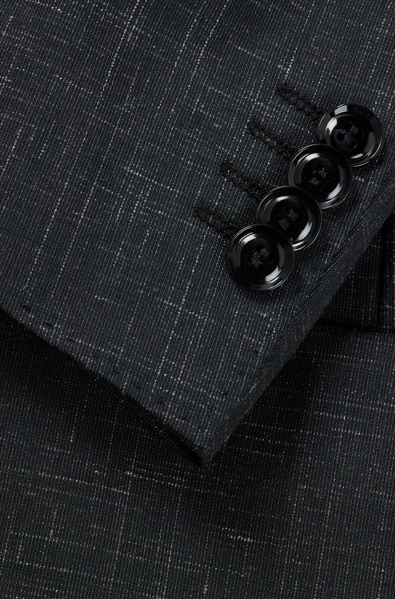 SLIM-FIT SUIT IN PATTERNED WOOL, LINEN AND STRETCH 9