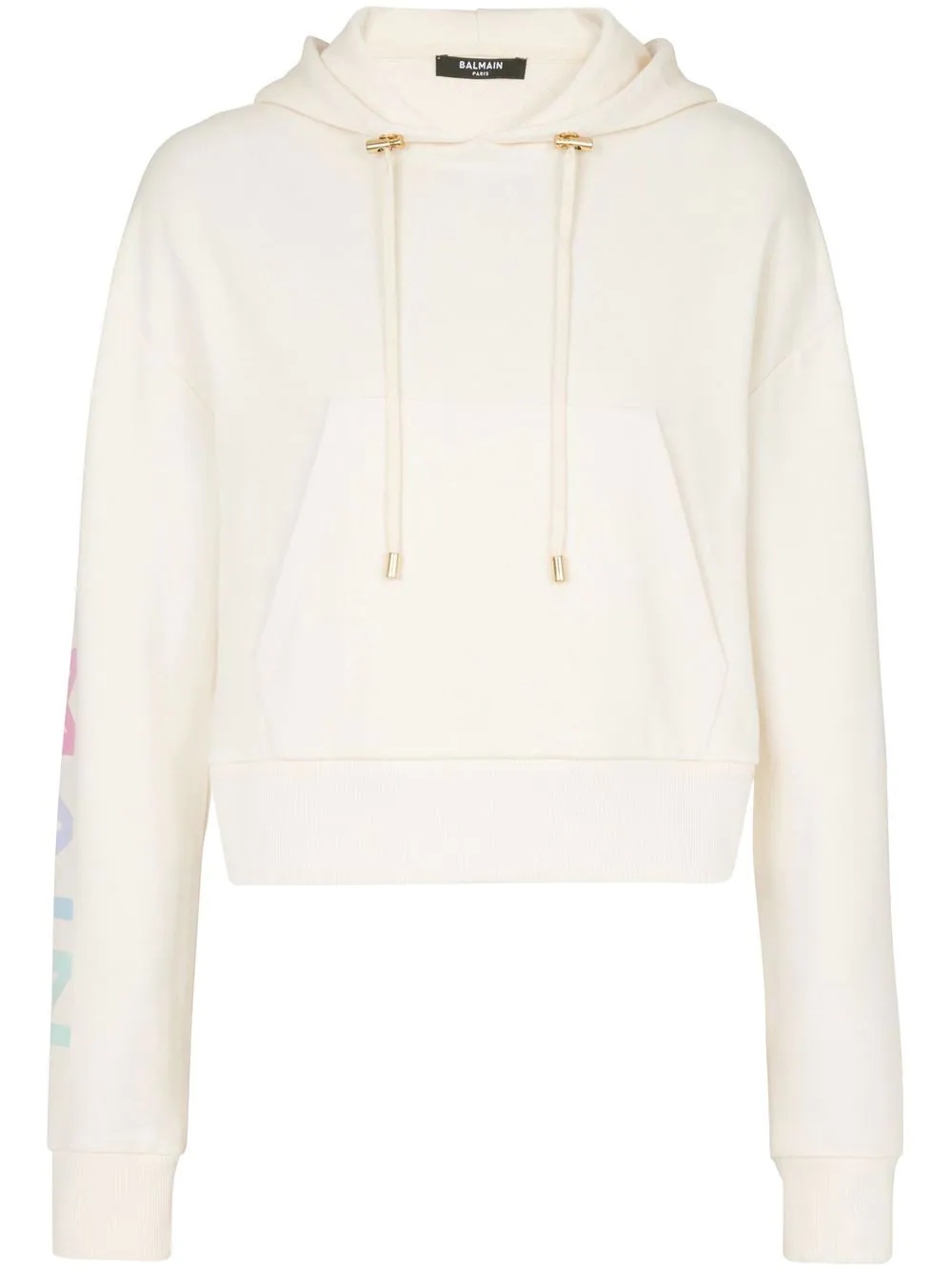 logo-print cropped hoodie - 1