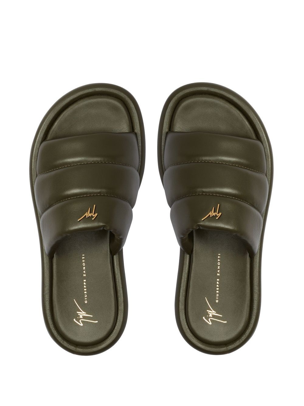 padded-leather sliders - 4