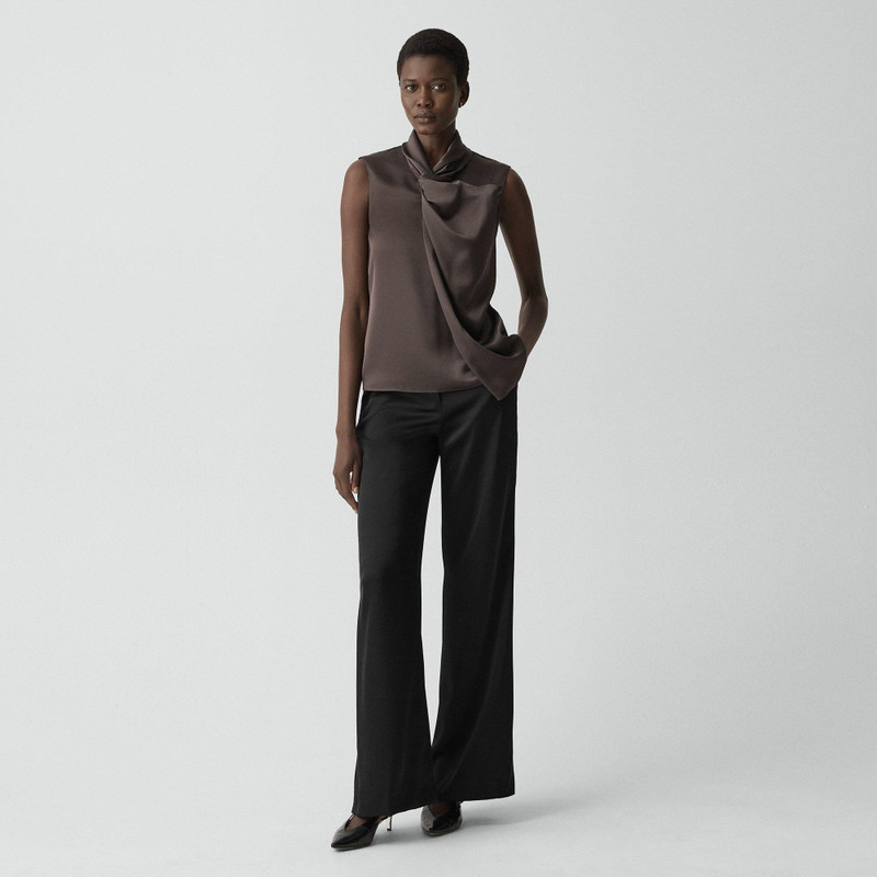 Theory Twisted Split Blouse in Satin outlook
