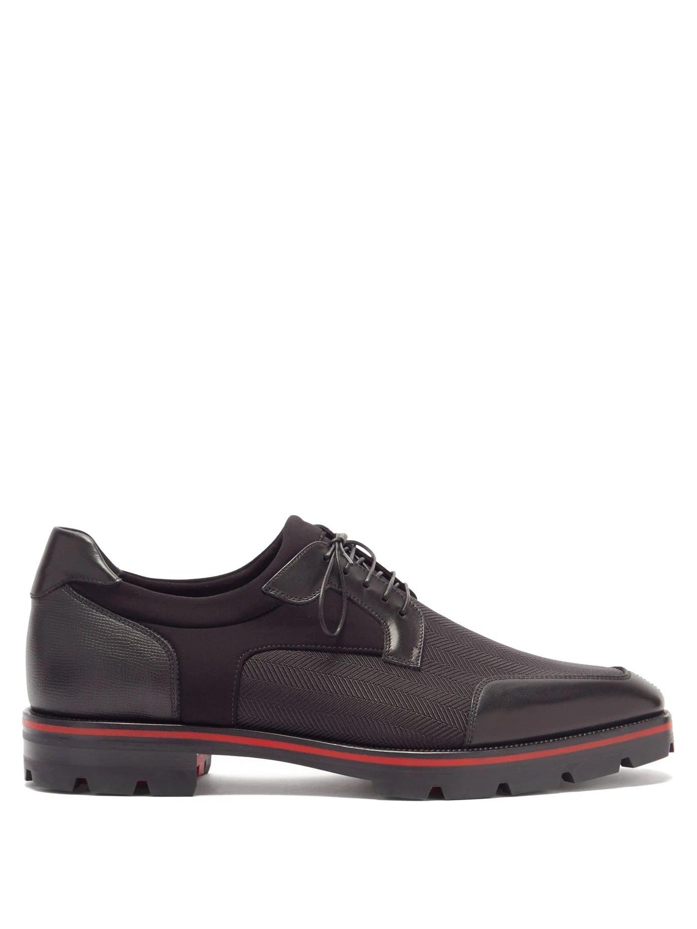 Simon leather-trimmed technical derby shoes - 1