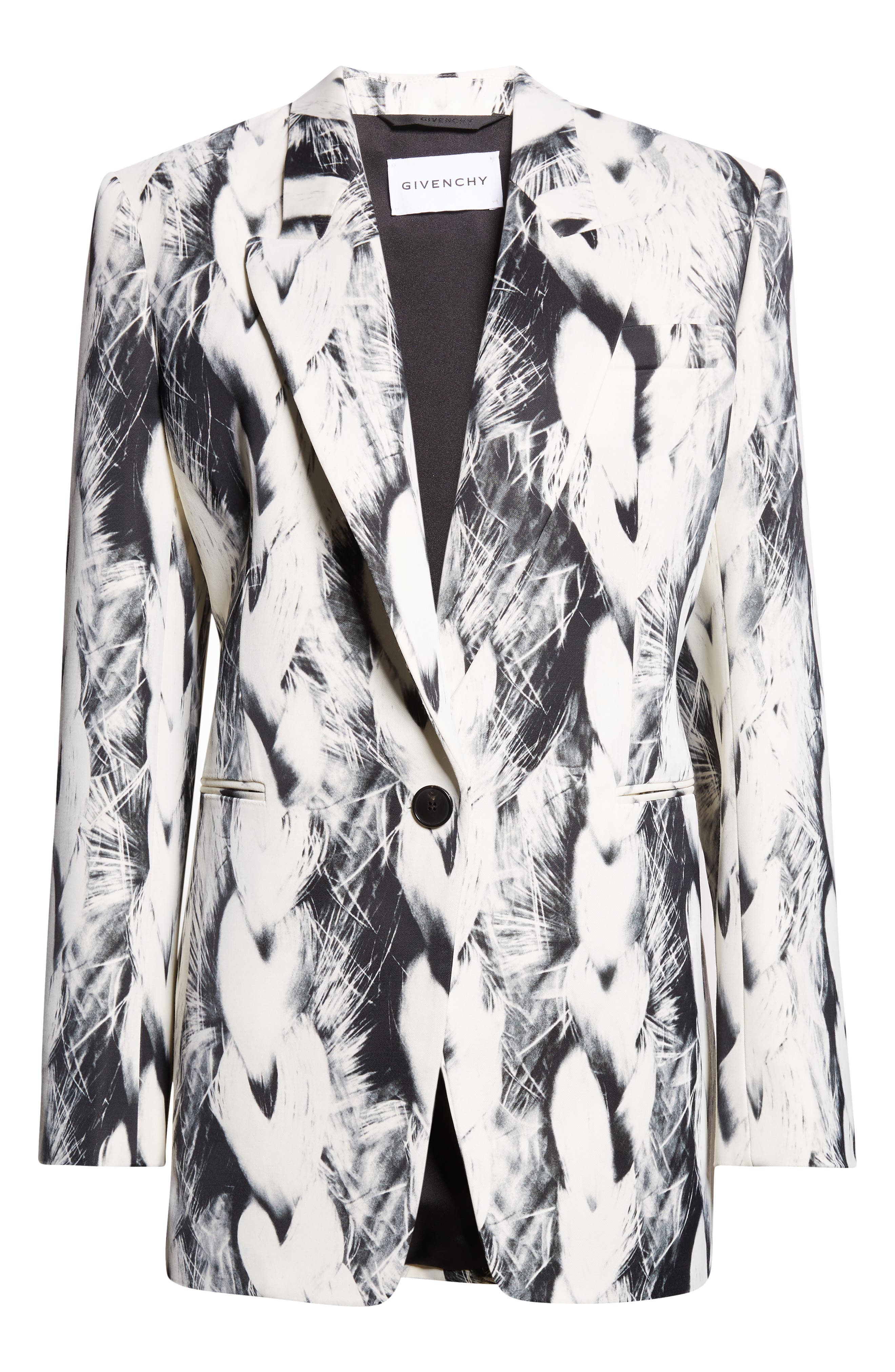 Givenchy Hair Print Wool Blend Blazer in Black/White at Nordstrom - 4
