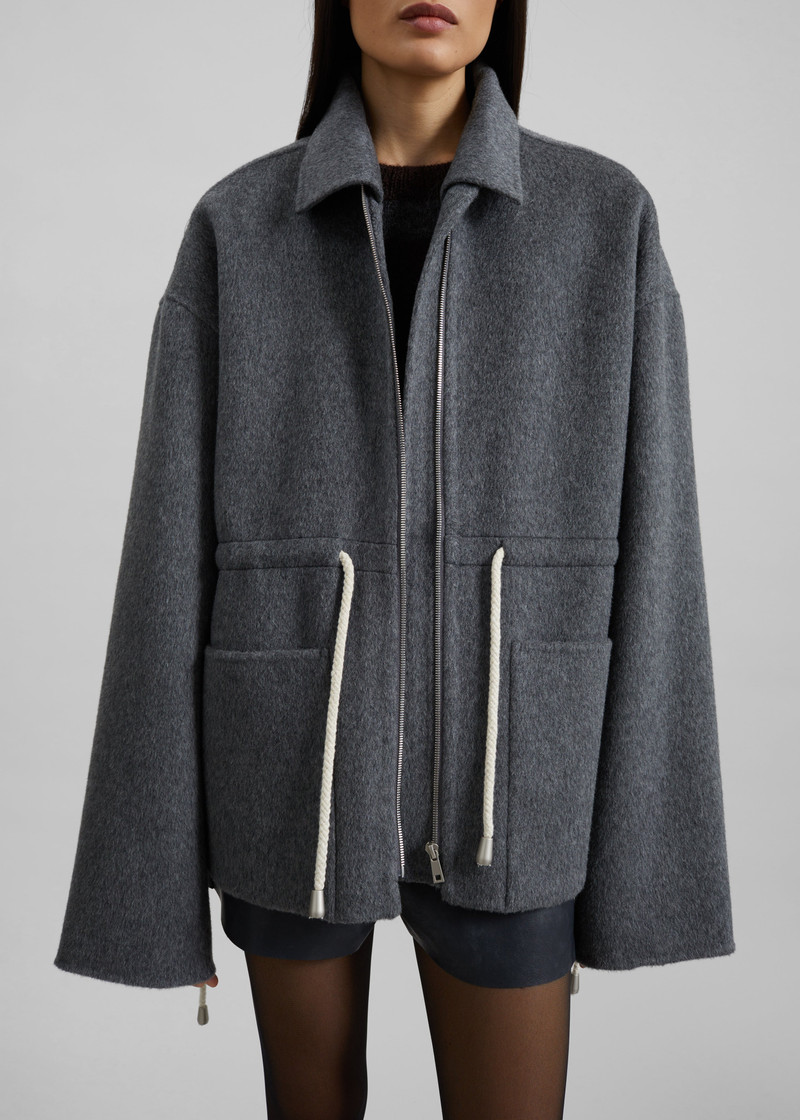 Lemvig Wool Drawstring Jacket - Grey 7