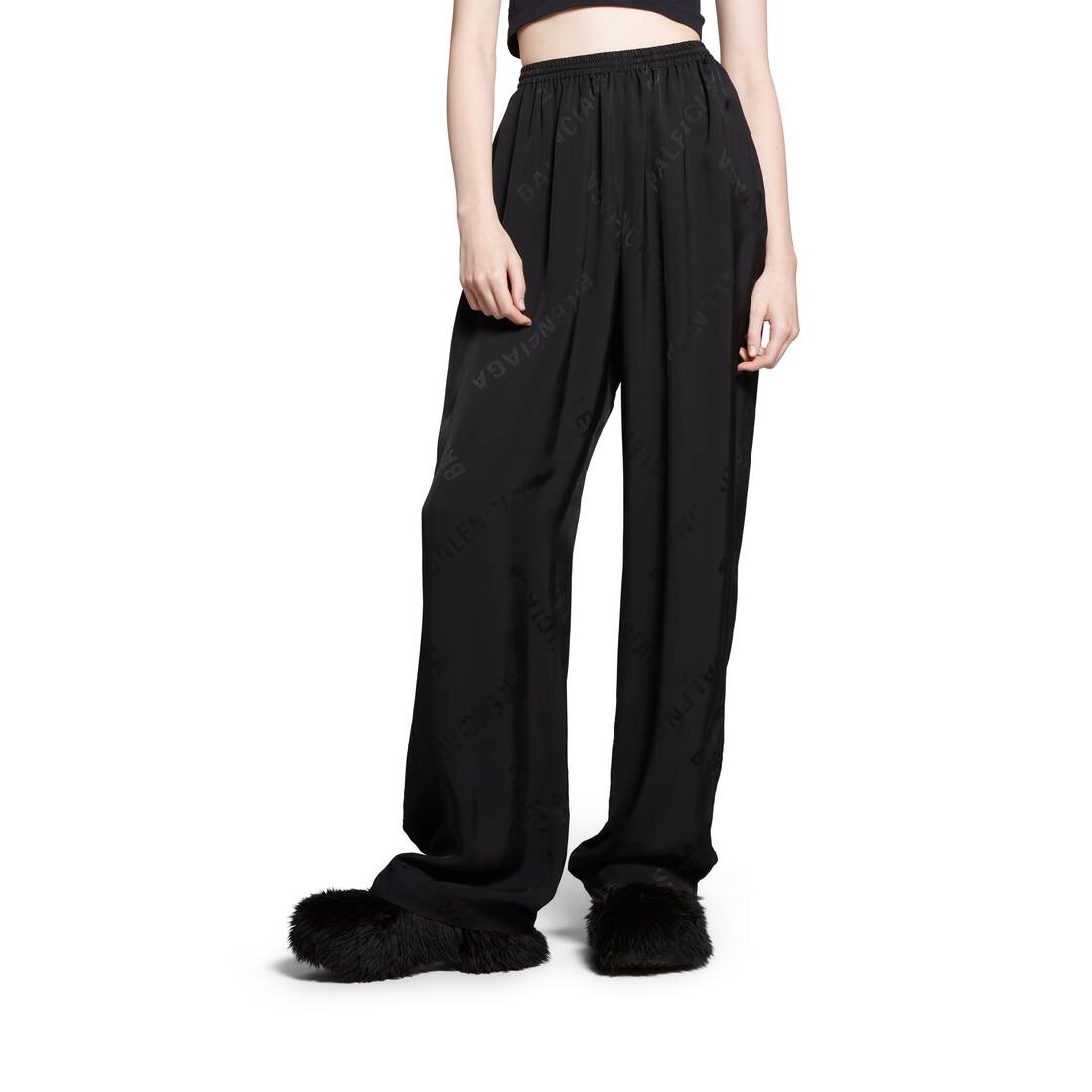 Women's Bal Diagonal Allover Fluid Tracksuit Pants in Black - 5