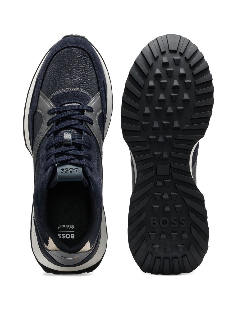 leather panelled sneakers - 5
