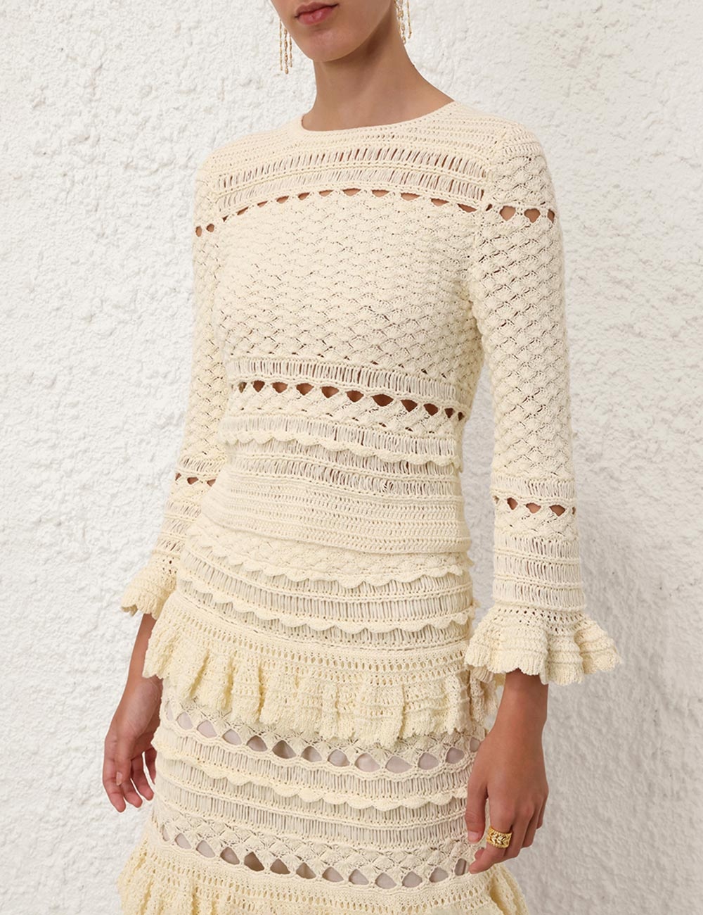 WAVERLY CROCHET CREW NECK TOP - 2