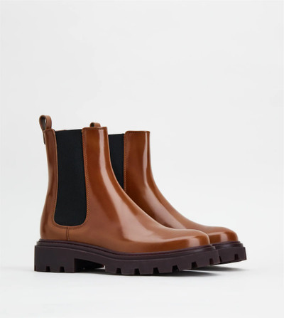 Tod's ANKLE BOOTS IN LEATHER - BROWN outlook