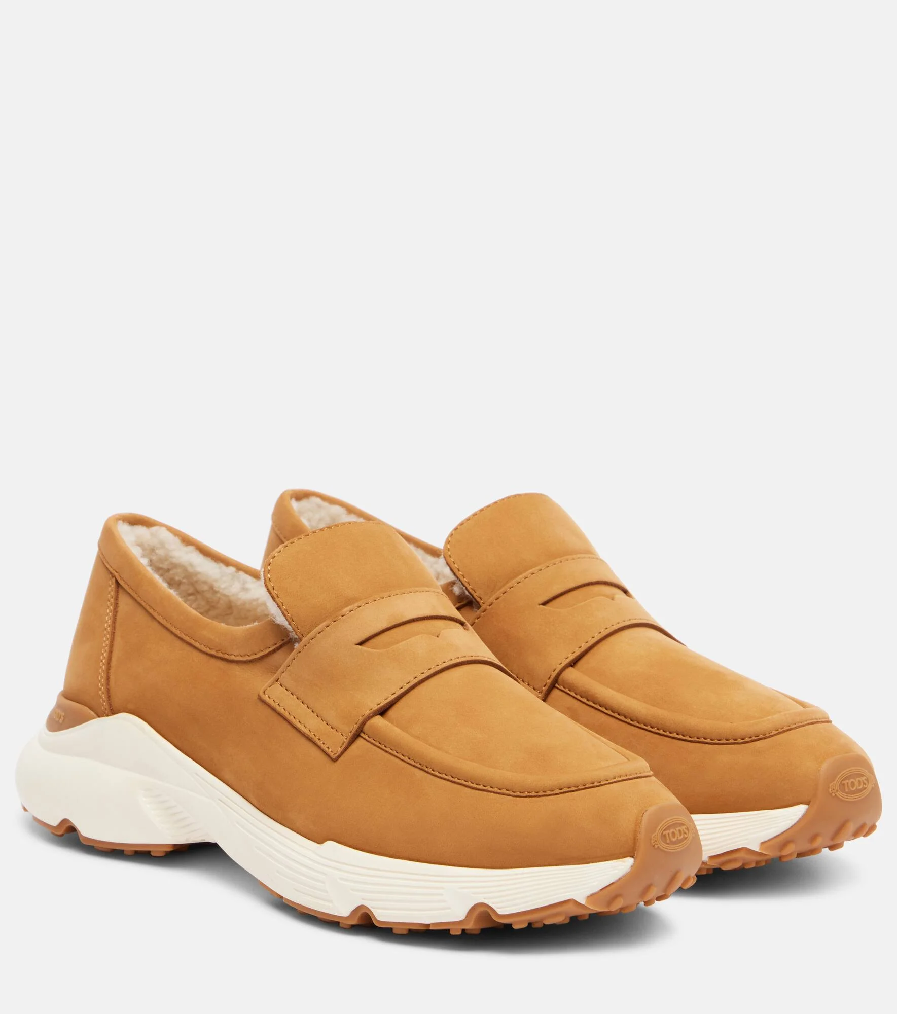 Shearling-lined suede sneakers - 1