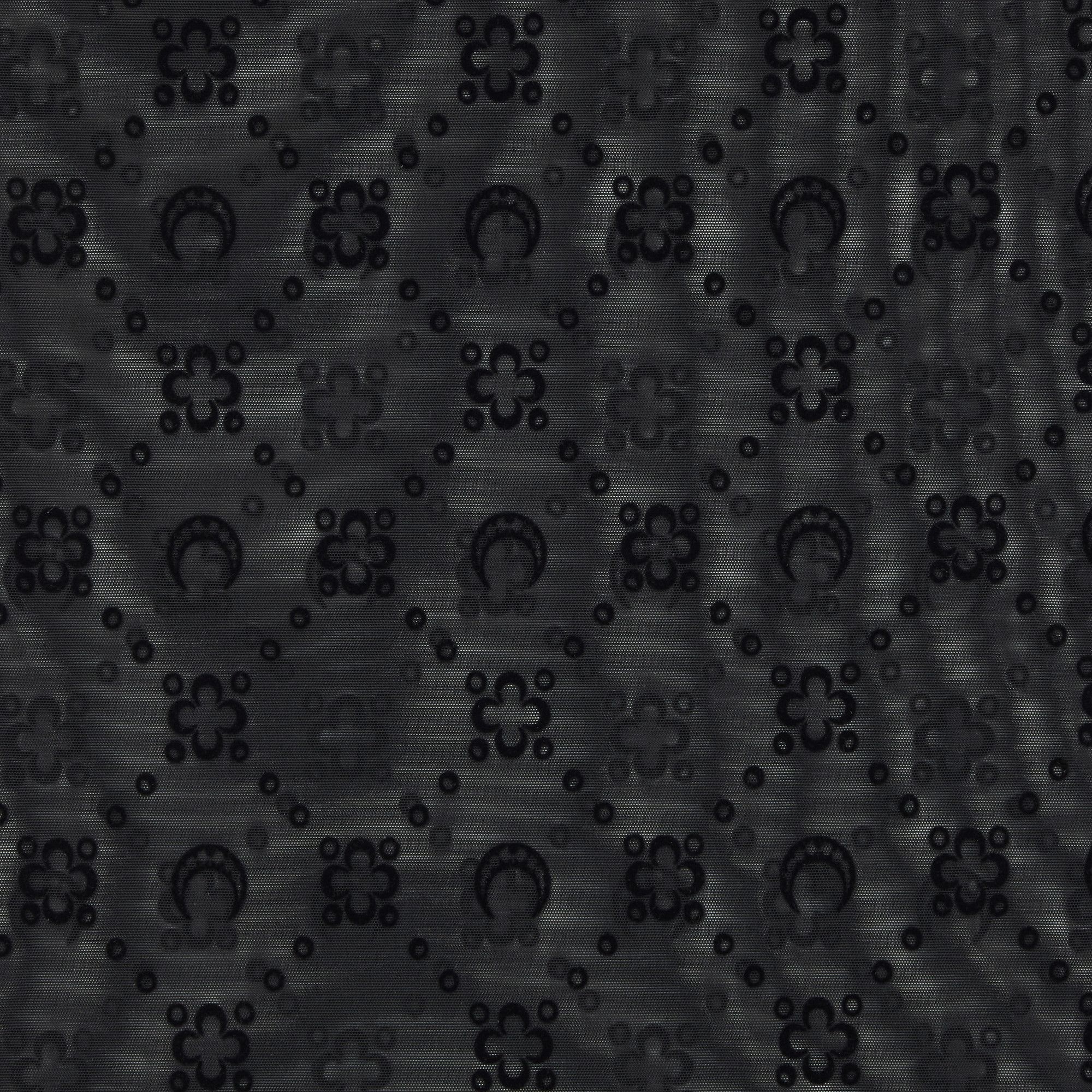 Marine Serre Moonogram Mesh Flock Tube Dress 'Black' - 3