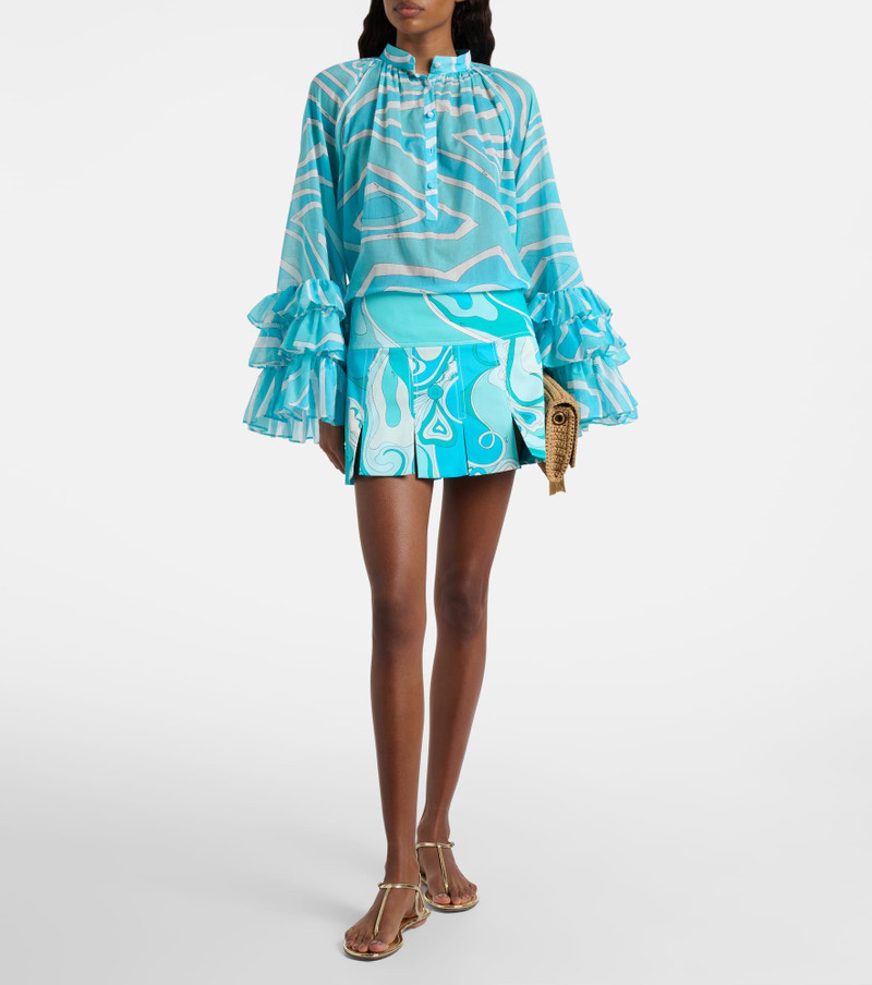 PUCCI Orchidee cotton-blend gabardine miniskirt outlook