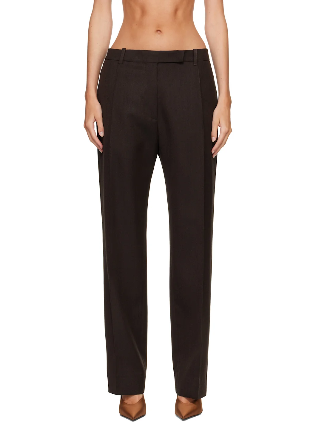 Brown Quarte Tailored Trousers - 1