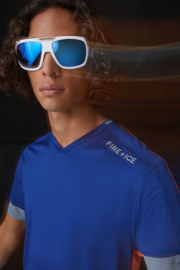 Alrey Functional shirt in Royal blue/Orange - 4
