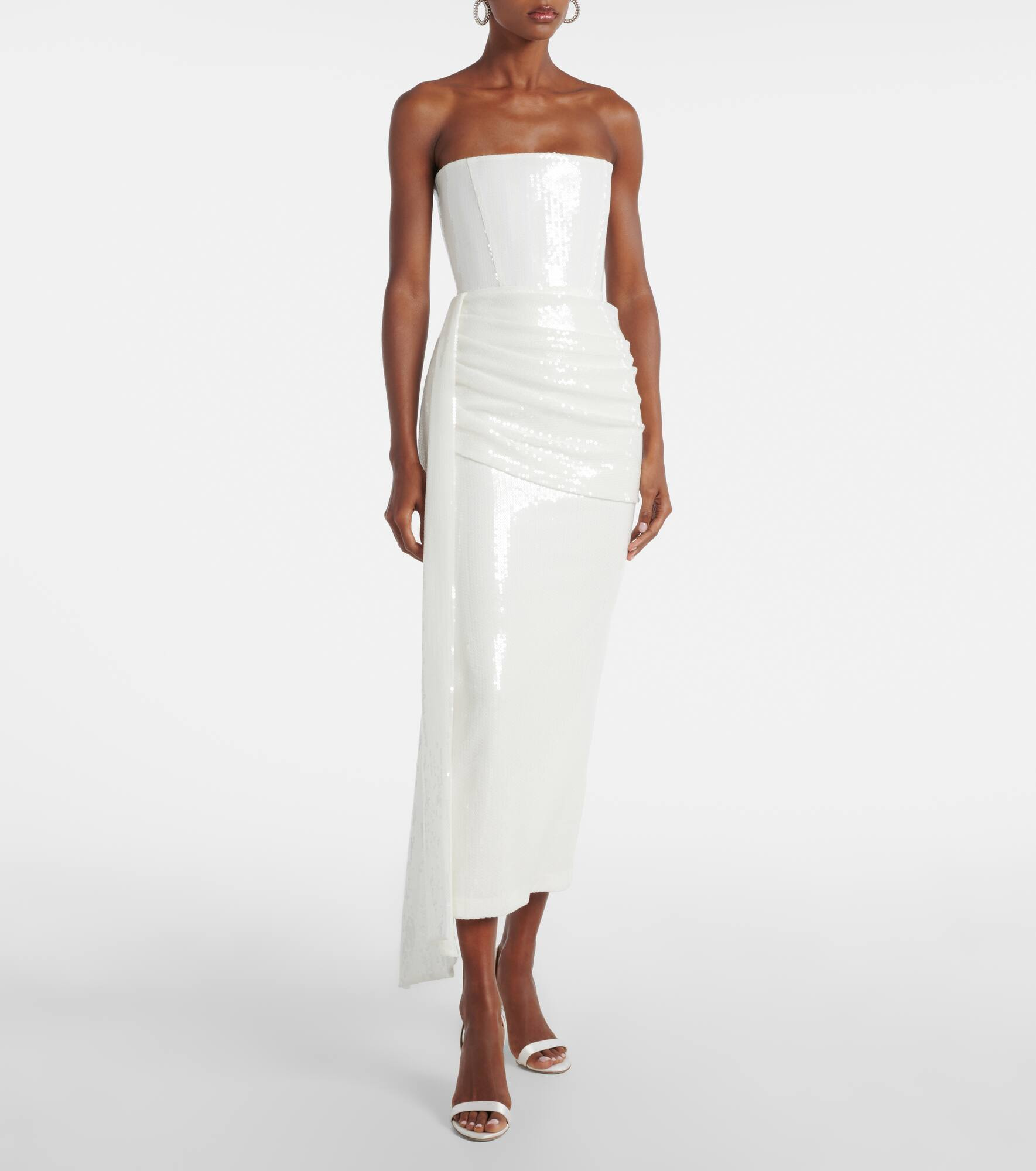 Bridal sequined strapless bustier gown - 2