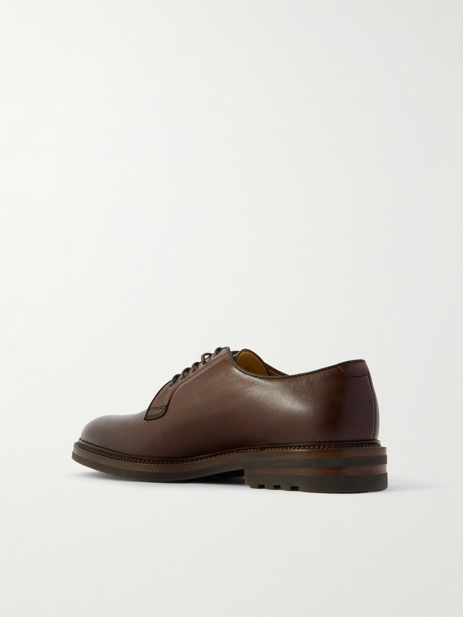 Leather Derby Shoes Dark brown - 4
