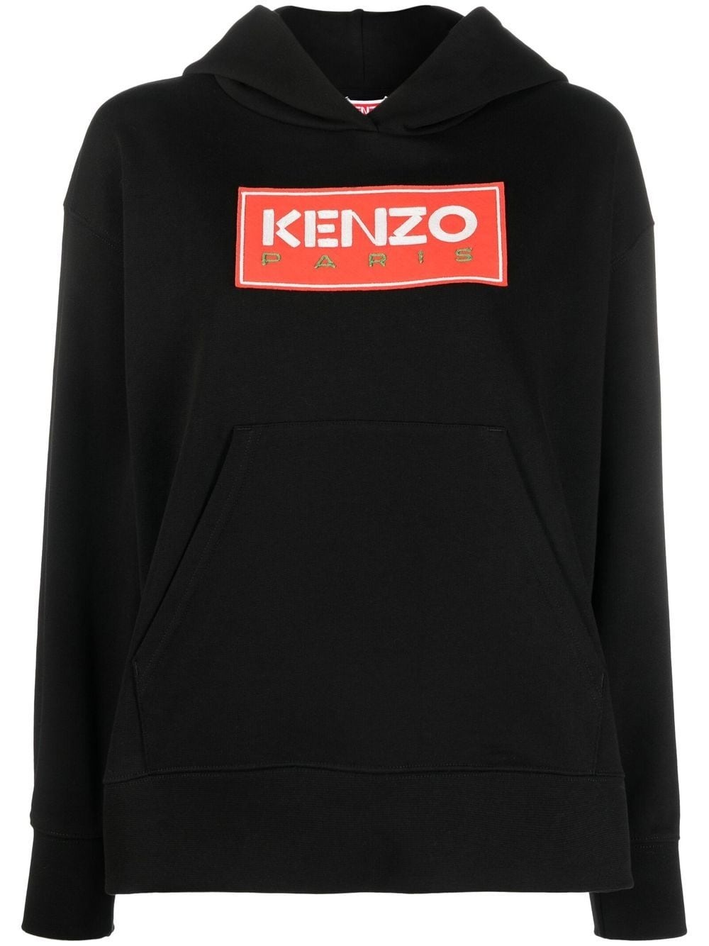 logo-print cotton hoodie - 1