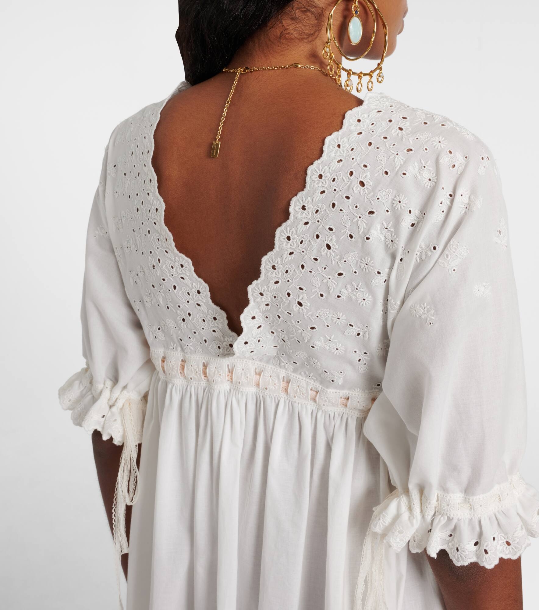 Broderie anglaise cotton-blend minidress - 5