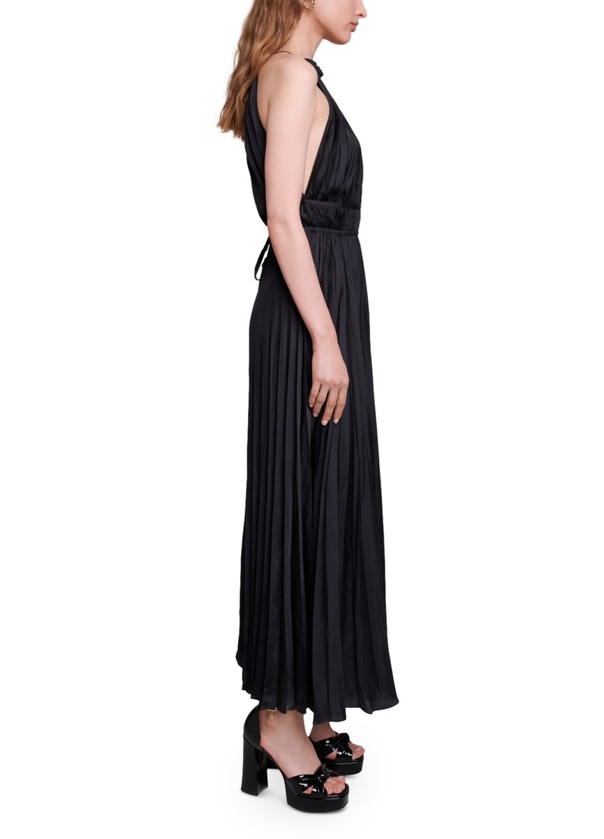 Satiny pleated maxi dress - 5