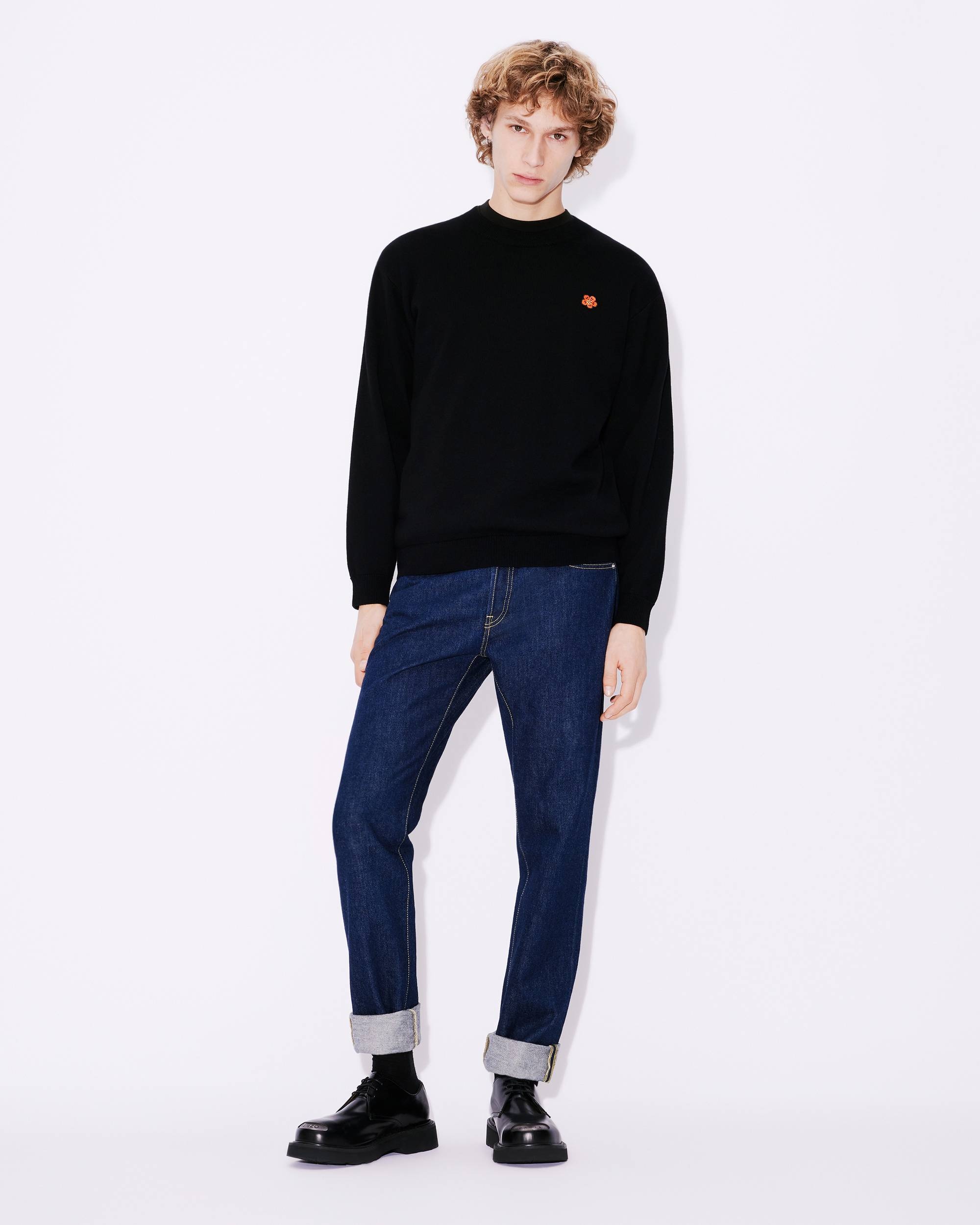 ★KENZO★ Balk Flower Crest Jumper Sweatshirt Off White FD55 KENZO 'Boke Flower Crest' embroidered jumper | REVERSIBLE