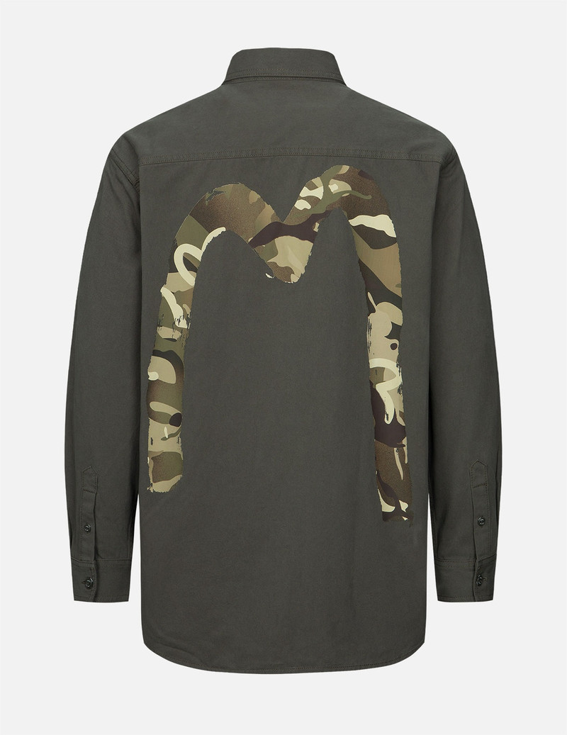 EVISU Camouflage Brushstroke Daicock Print Relax Fit Shirt outlook