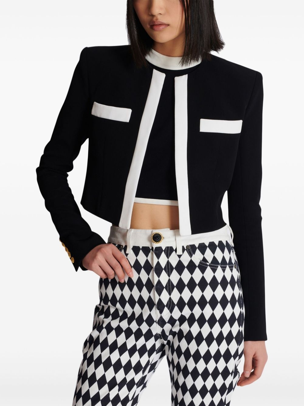 Spencer crepe cropped jacket - 6