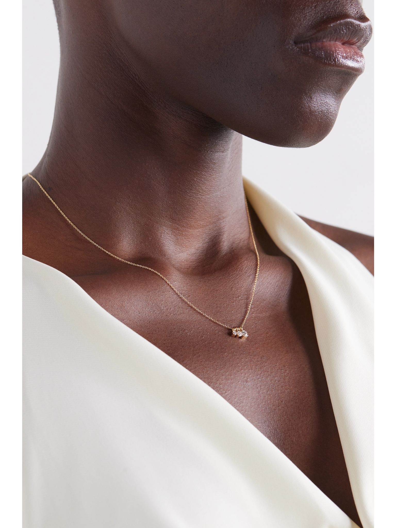 Glaçon 18-karat recycled gold diamond necklace Gold - 2